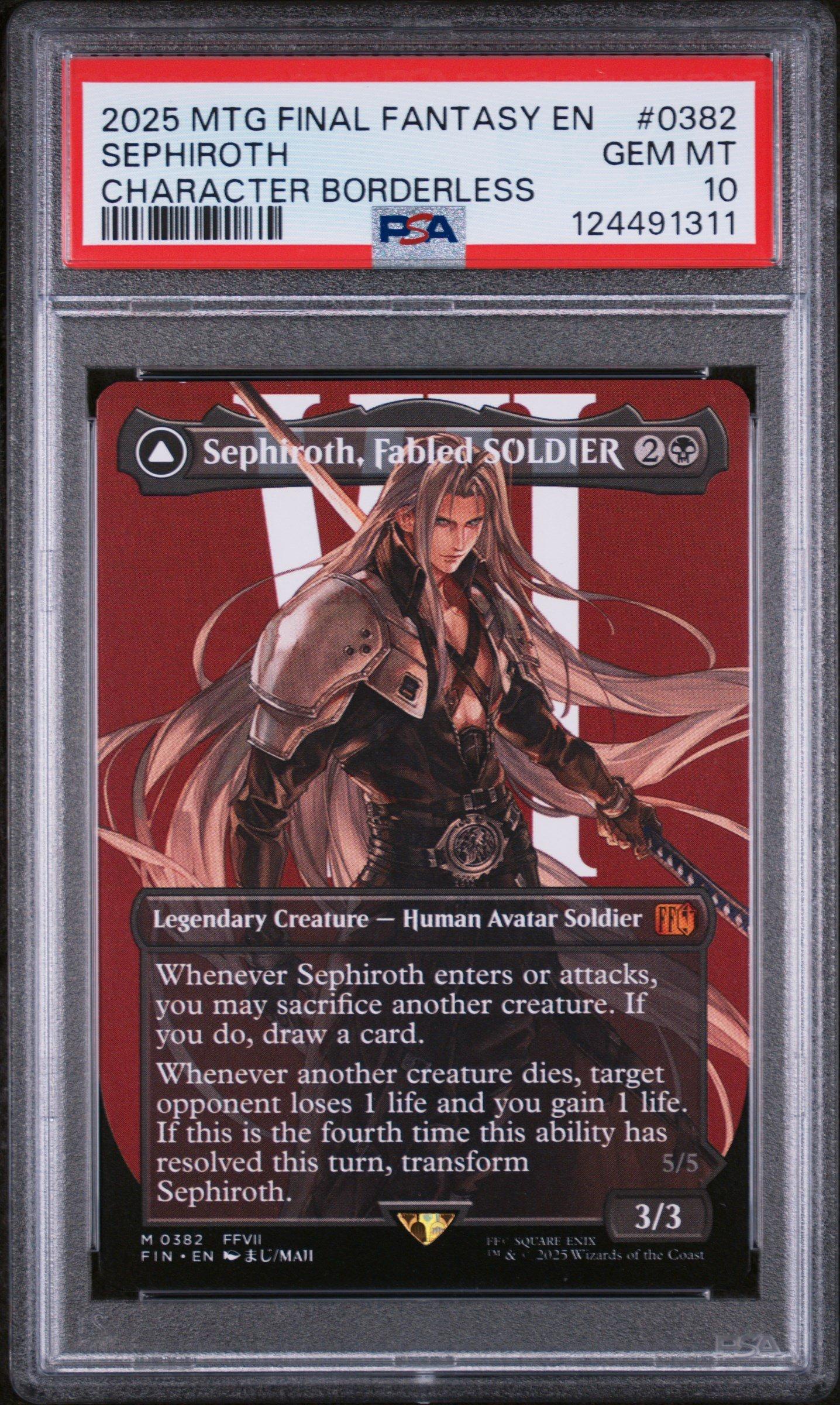 2025 Magic The Gathering Final Fantasy 0382 Sephiroth, Fabled Soldier/ sephiroth, One-winged Angel Character Borderless PSA 10 Graded Card |  GameStop
