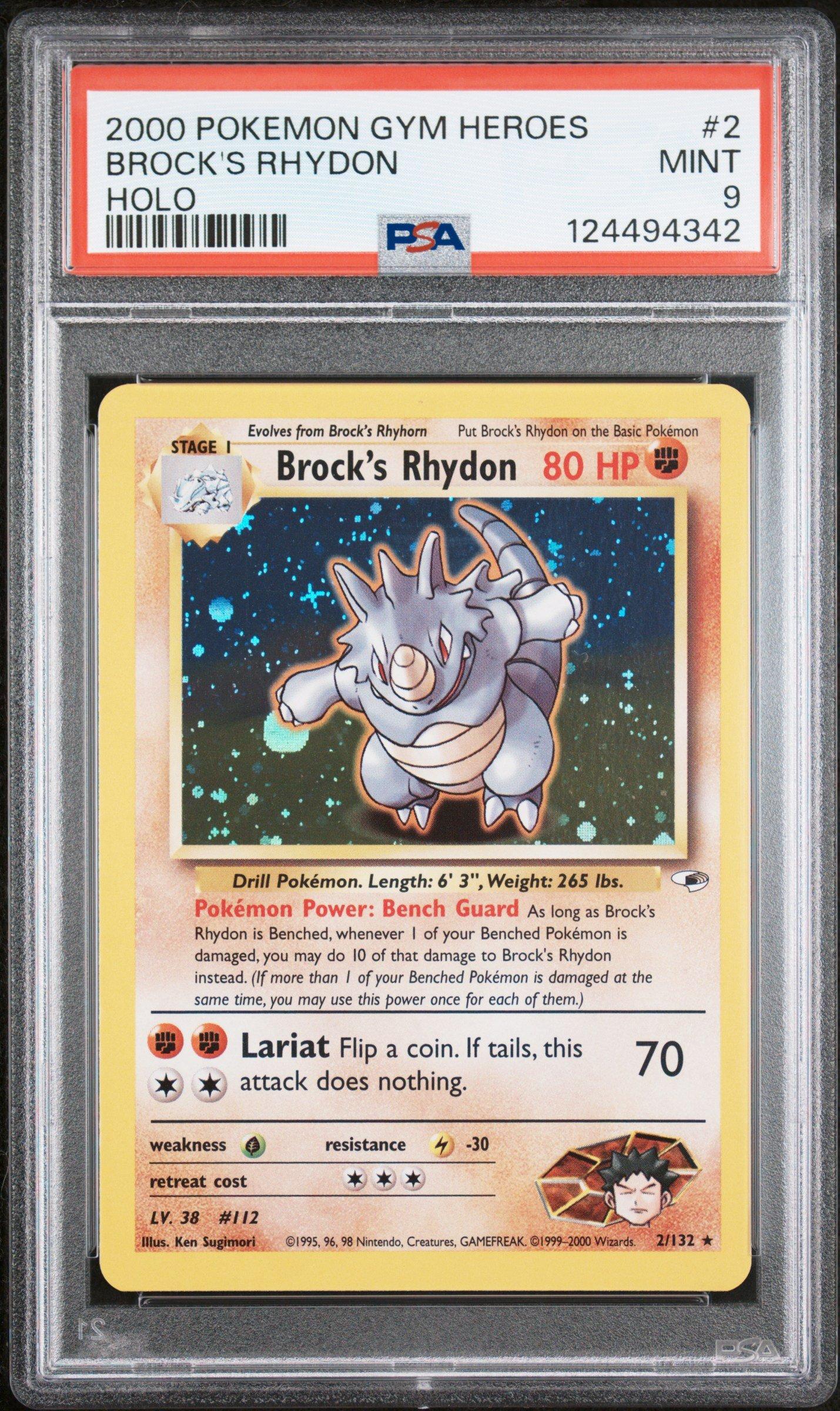 pokemon card rhydon POKMON GAME S9a 038/067 C If tails 2000 Pokemon Gym Heroes 2