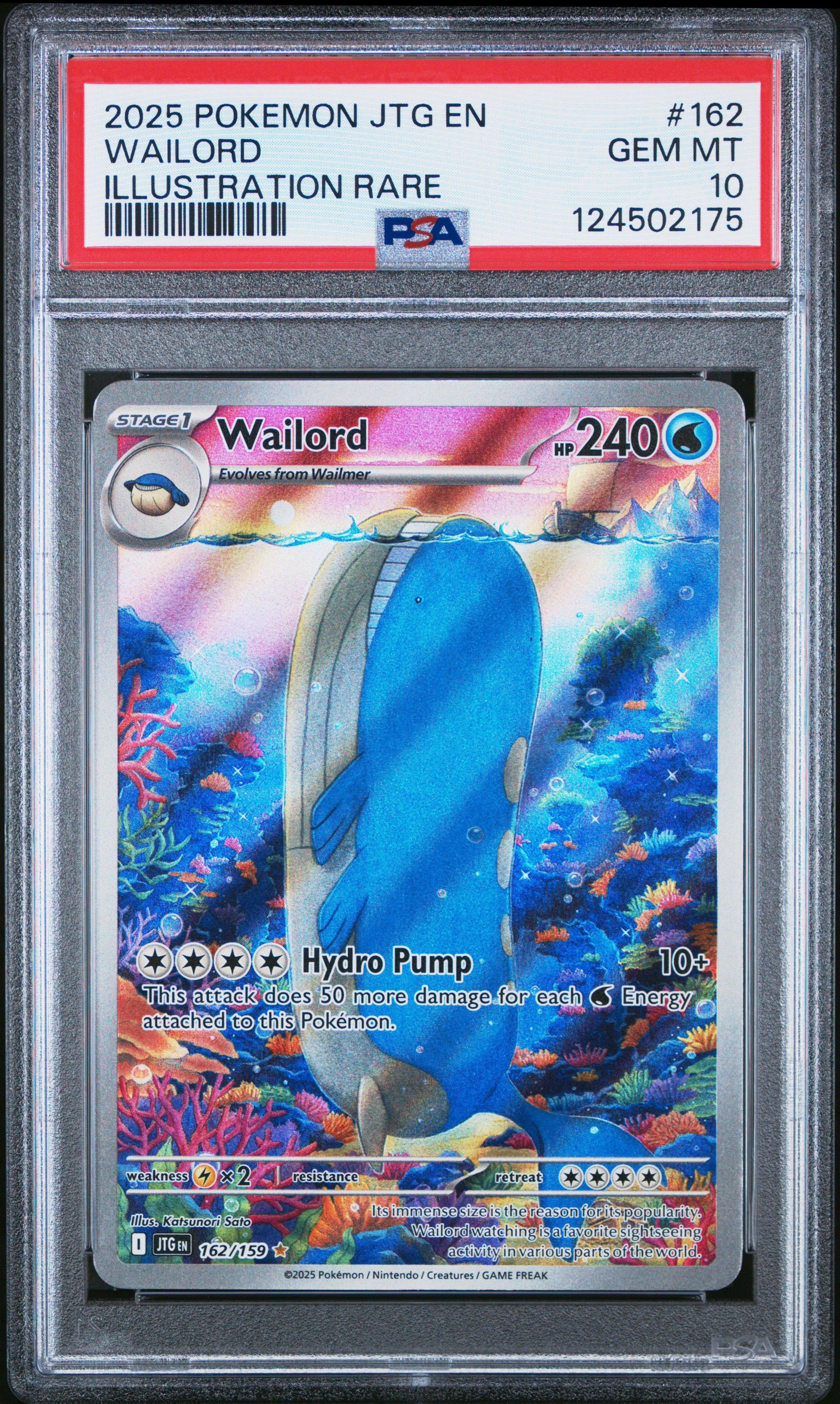 2025 Pokemon Jtg En-journey Together 162 Wailord Illustration Rare