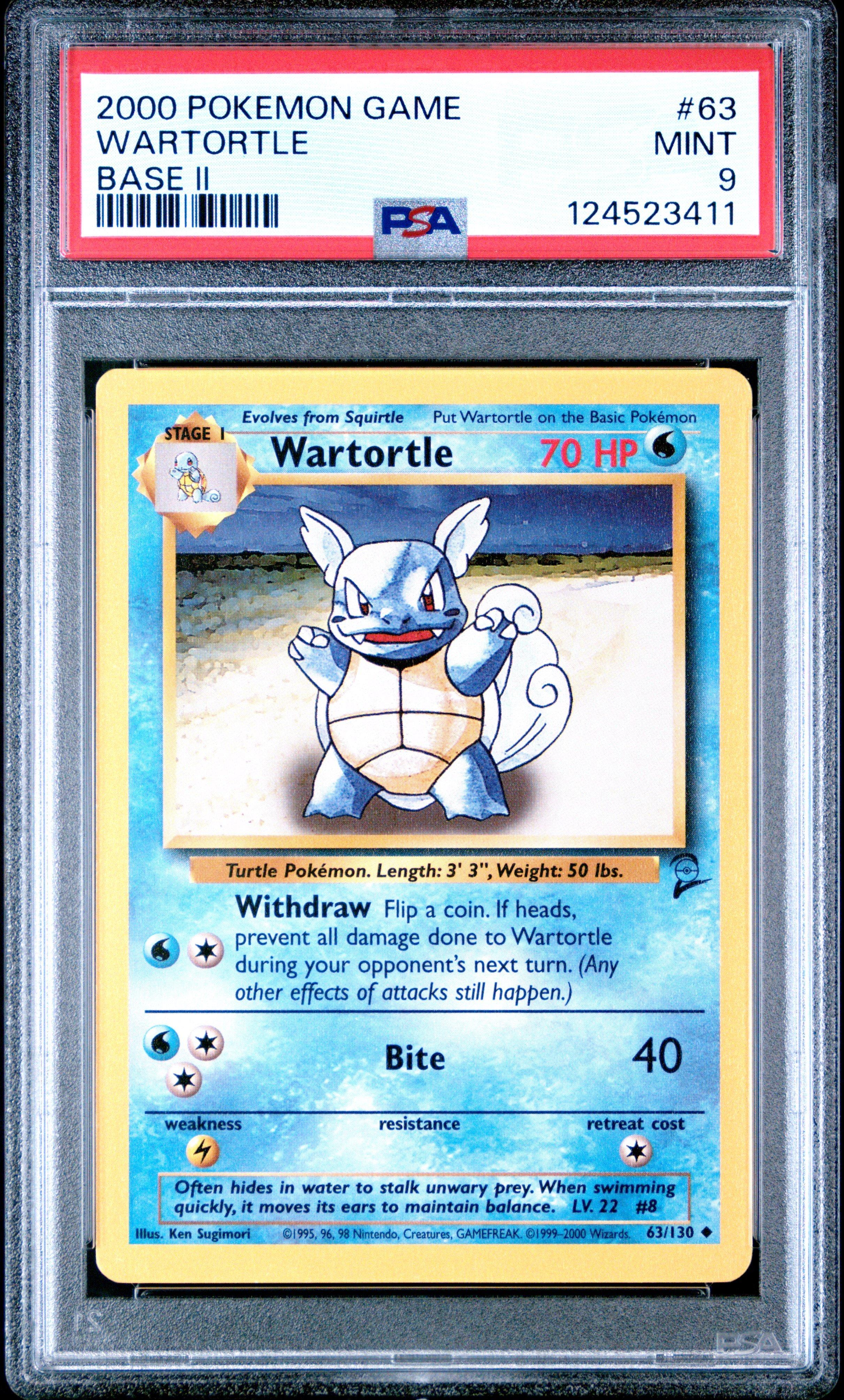 2000 Pokemon Game Base Ii 63 Wartortle PSA 9