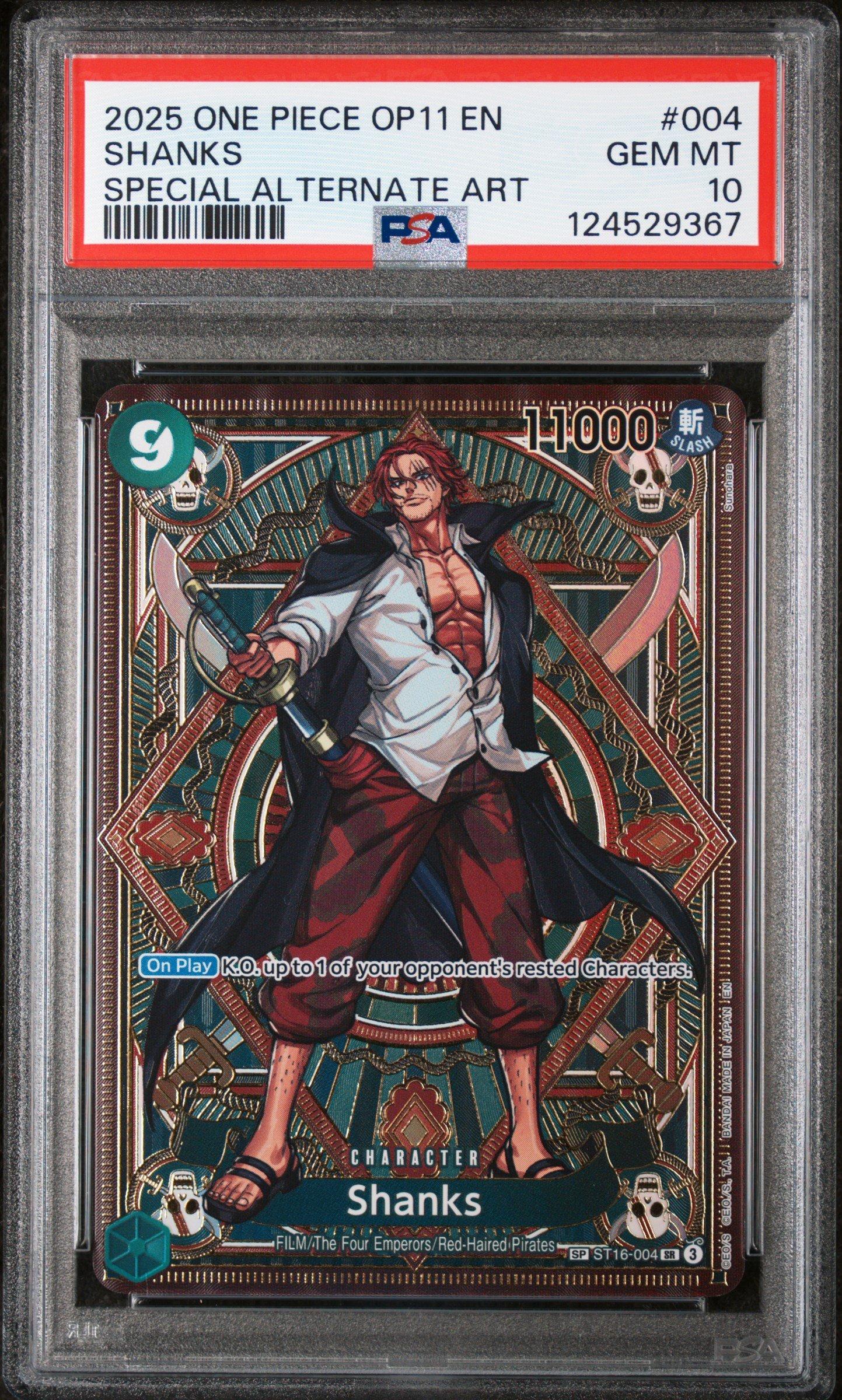 2025 One Piece Op11-a Fist Of Divine Speed 004 Shanks Special