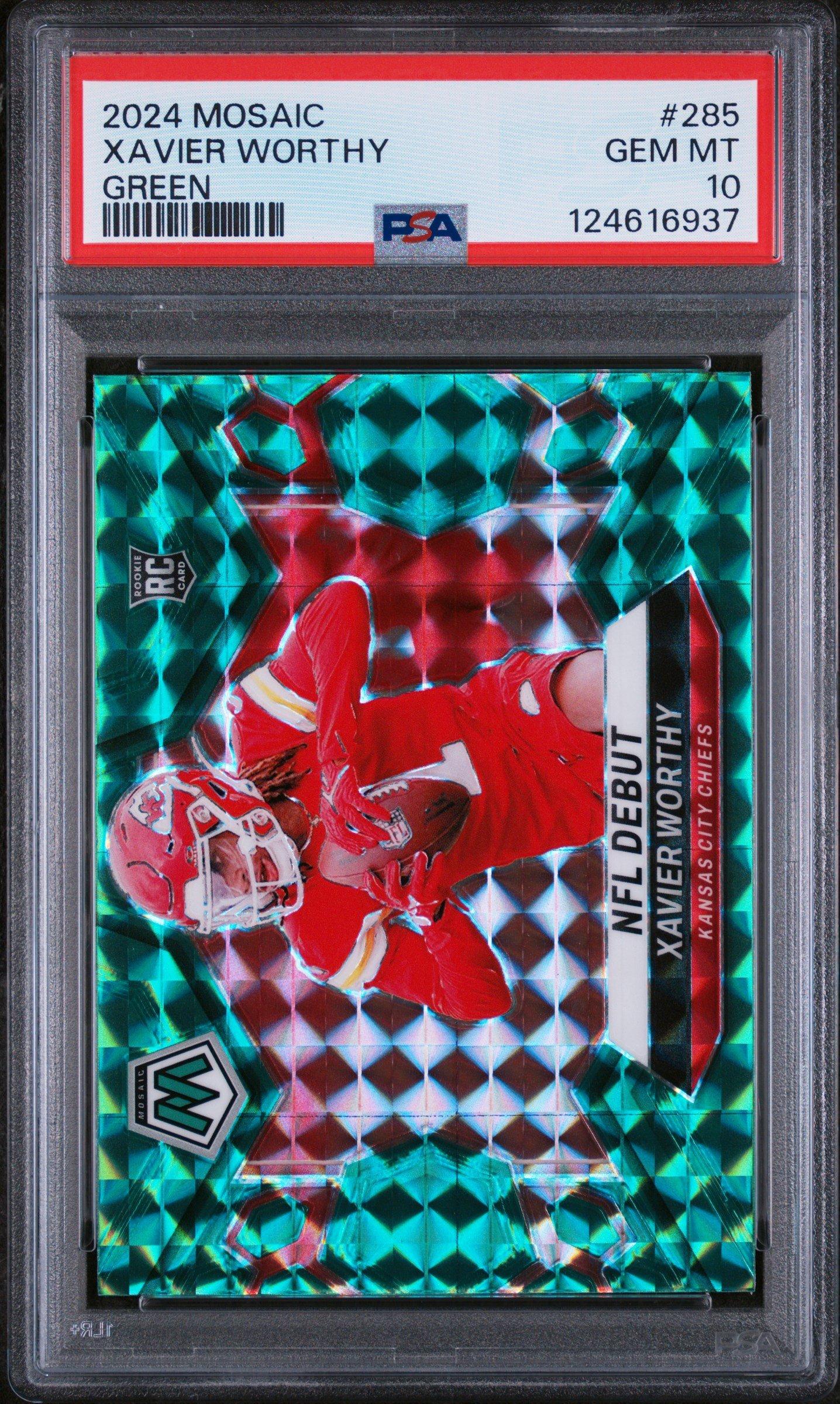 2024 Panini Mosaic 285 Xavier Worthy Green PSA 10