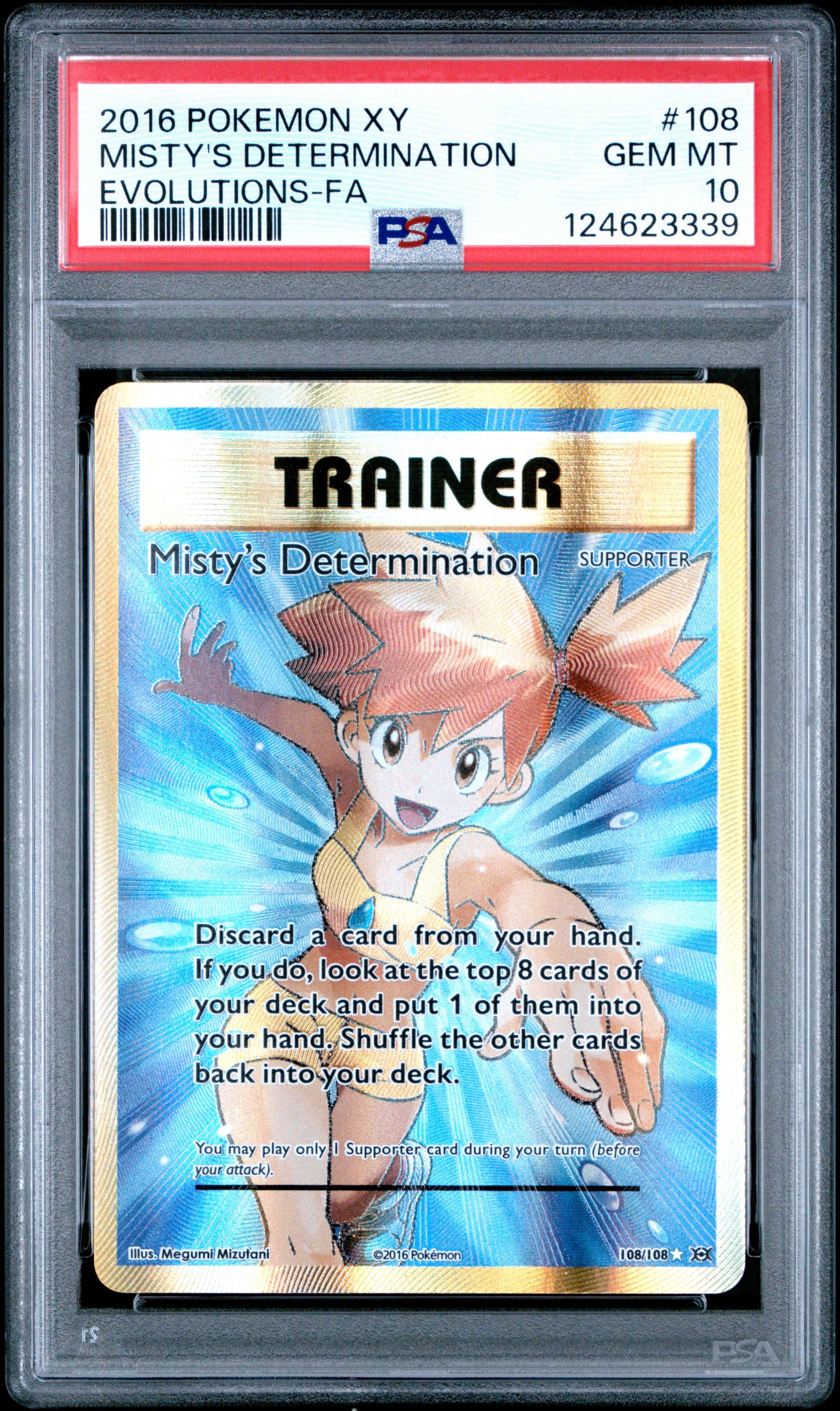 2016 Pokemon Xy Evolutions 108 Full Art/misty's Determination PSA