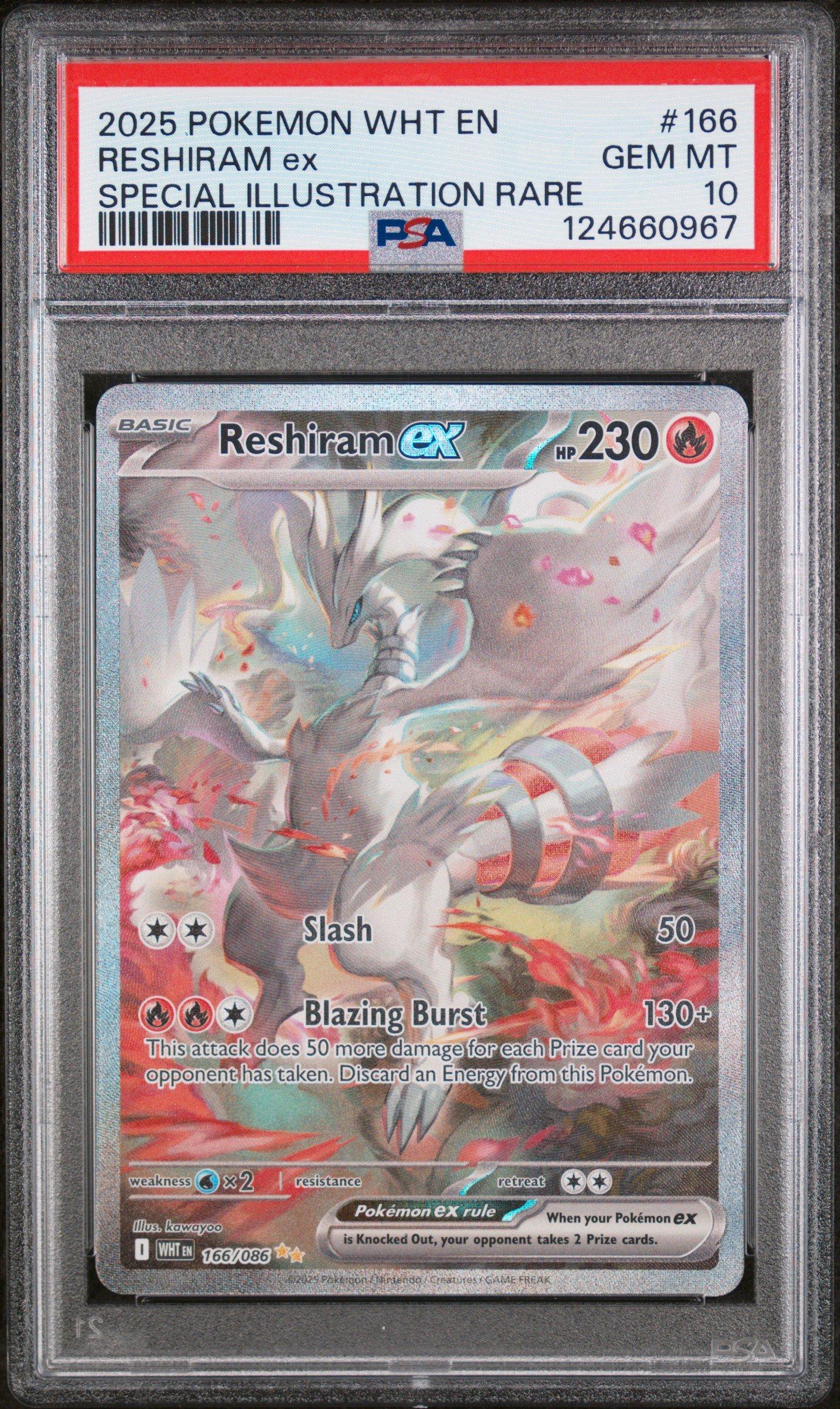 2025 Pokemon Wht En-white Flare 166 Reshiram Ex Special