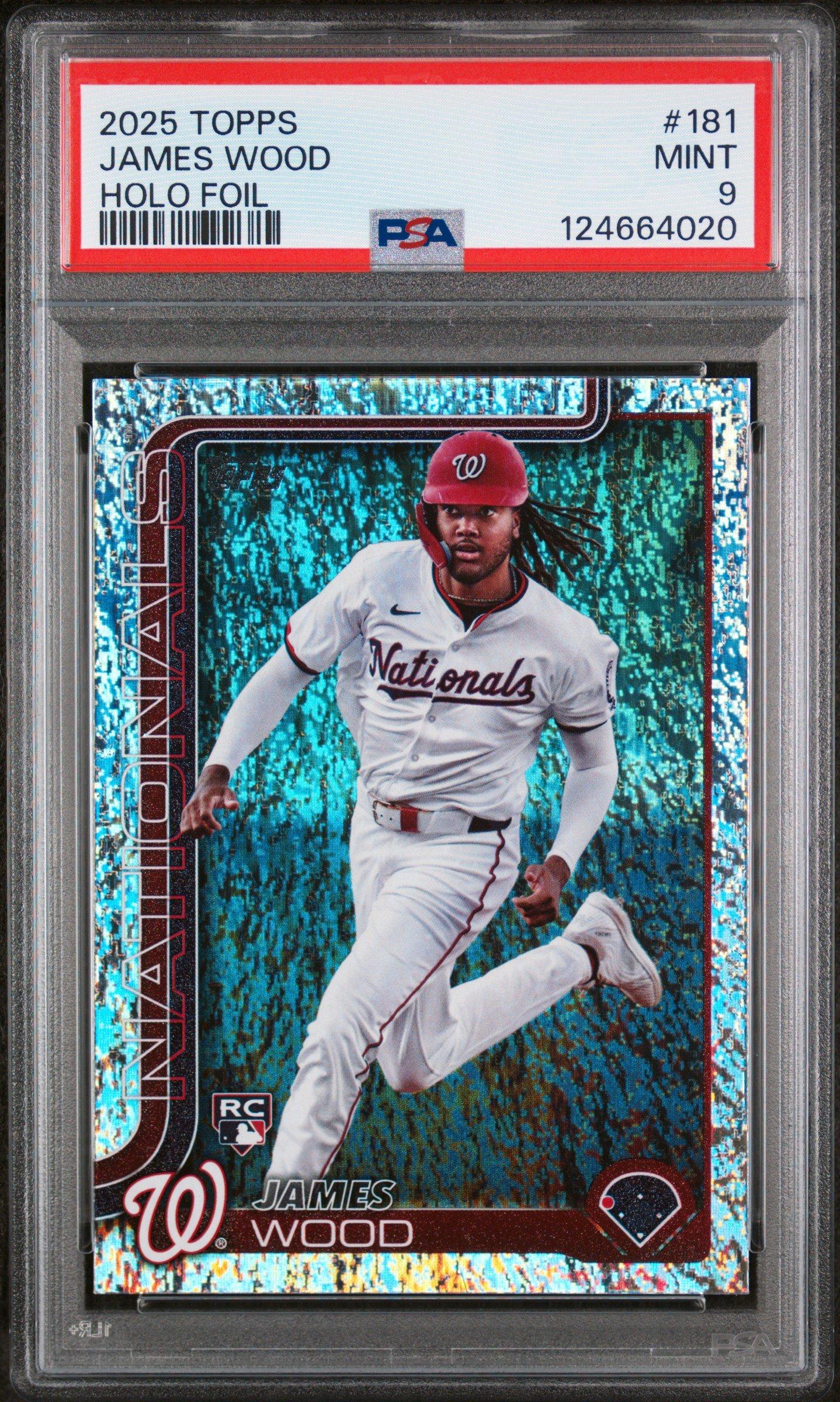 2025 Topps 181 James Wood Holo Foil PSA 9