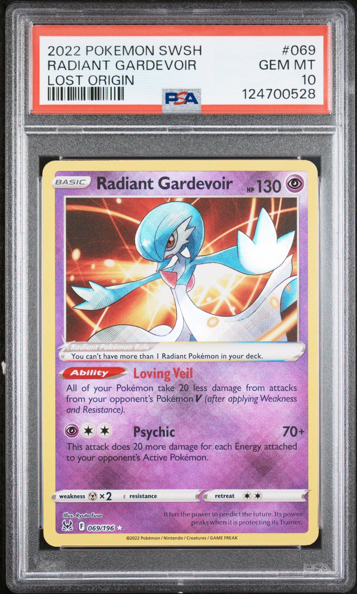 2022 Pokemon Sword & Shield Lost Origin 069 Radiant Gardevoir PSA