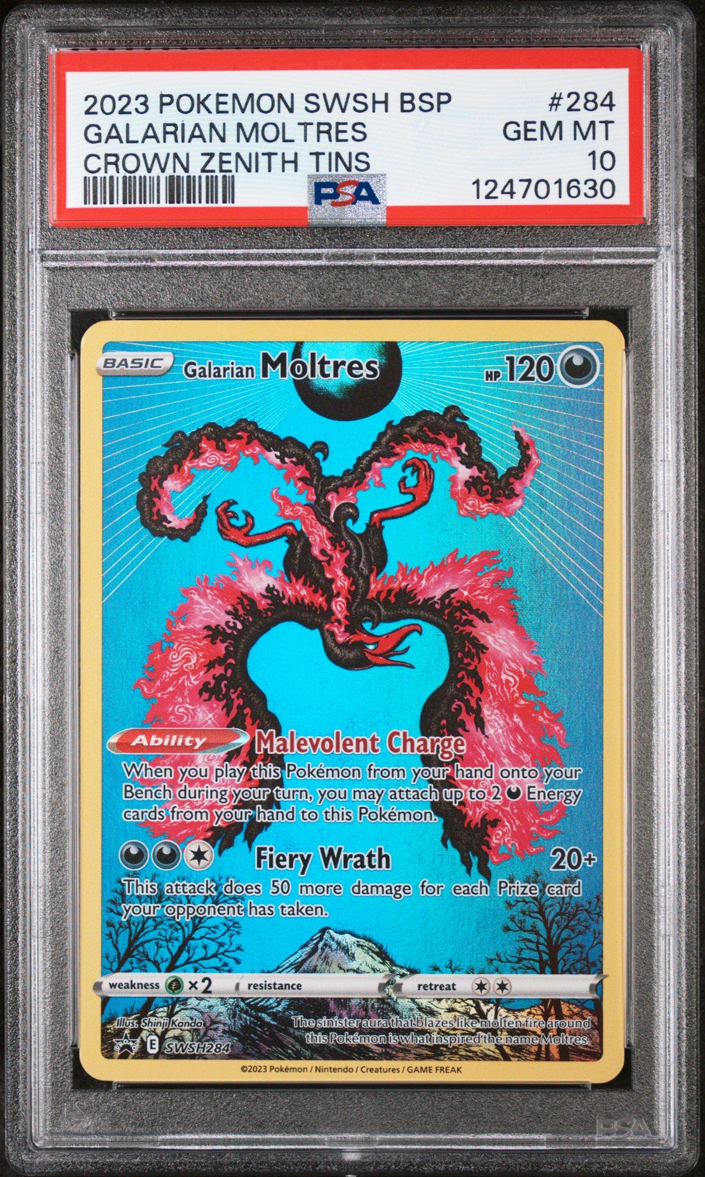 2023 Pokemon Swsh Black Star Promo 284 Galarian Moltres Crown