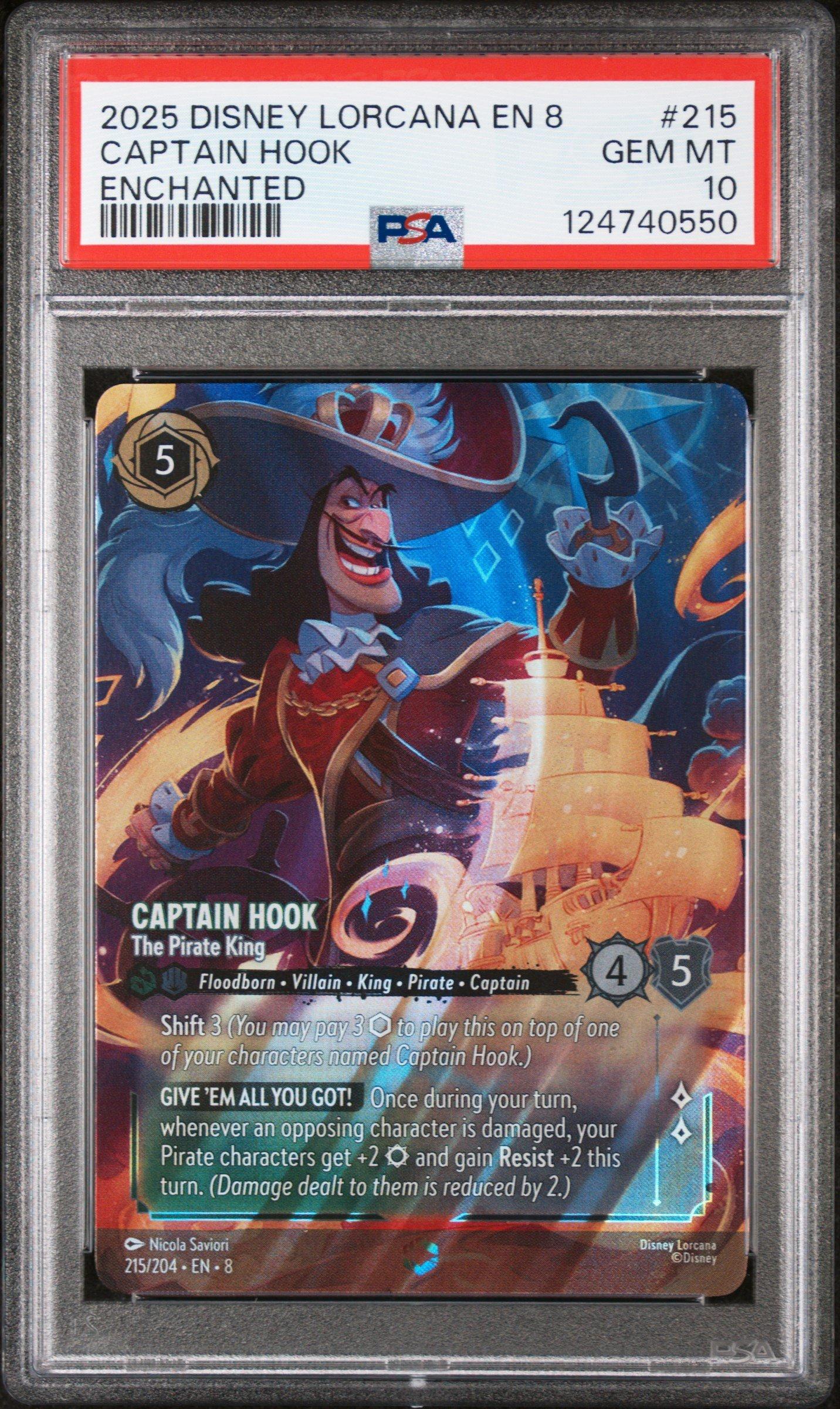 2025 Disney Lorcana En 8-reign Of Jafar 215 Captain Hook - The
