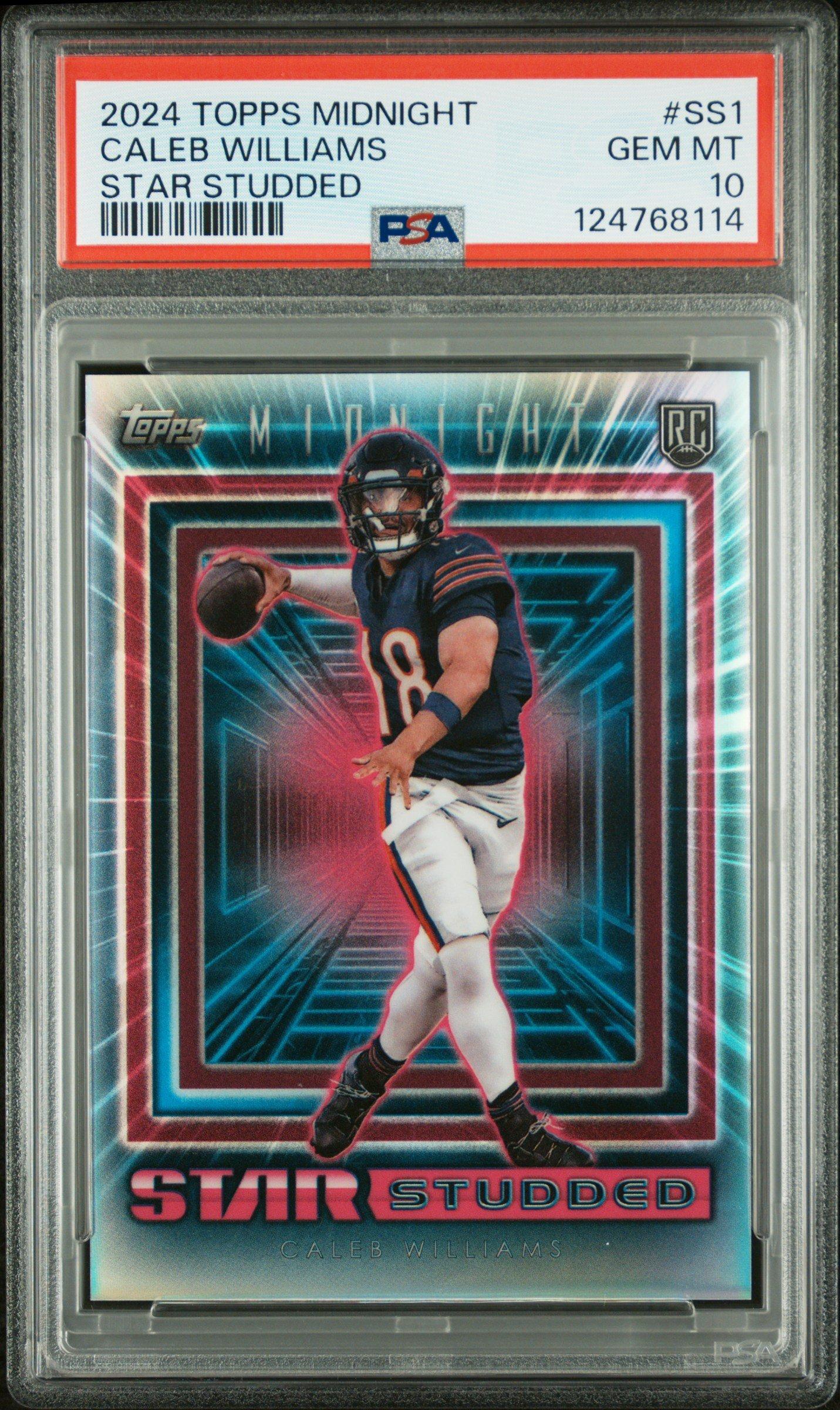 2024 Topps Midnight Star Studded Ss1 Caleb Williams PSA 10 Graded