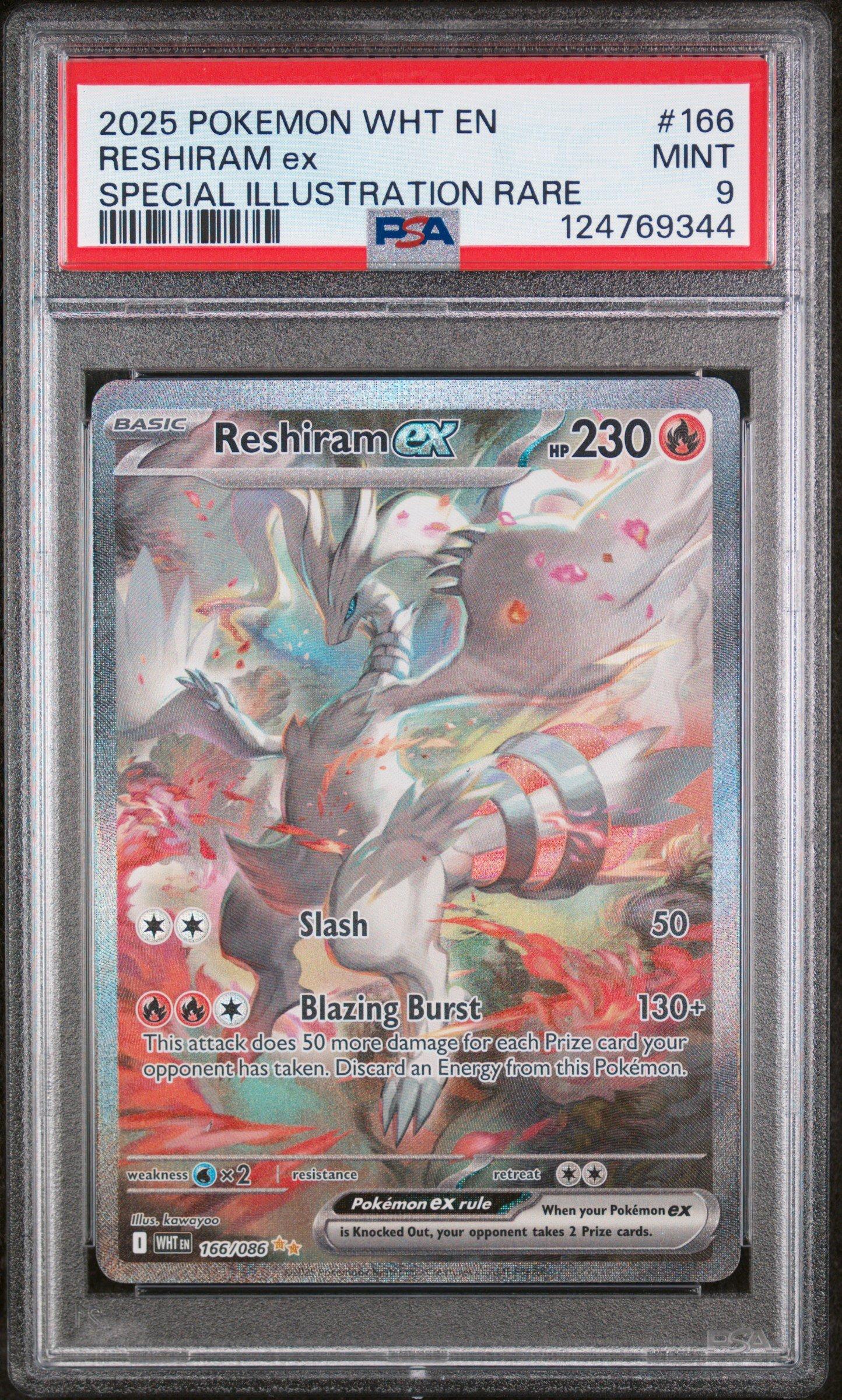 2025 Pokemon Wht En-white Flare 166 Reshiram Ex Special