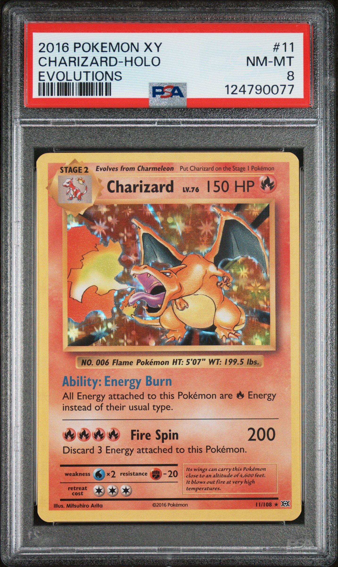 2016 Pokemon Xy Evolutions 11 Charizard-holo PSA 8