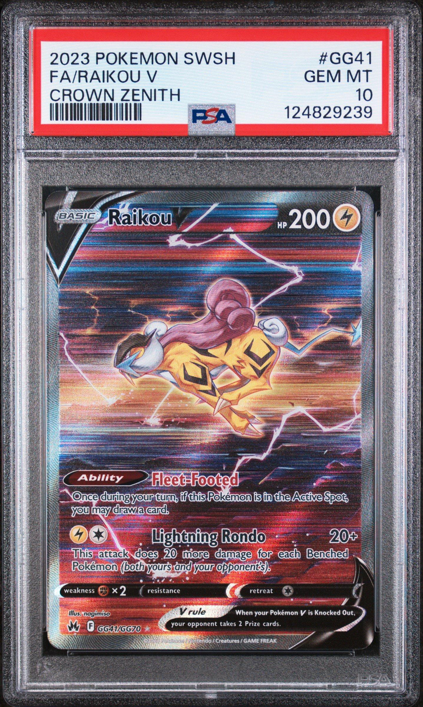 2023 Pokemon Sword And Shield Crown Zenith Gg41 Full Art/raikou V
