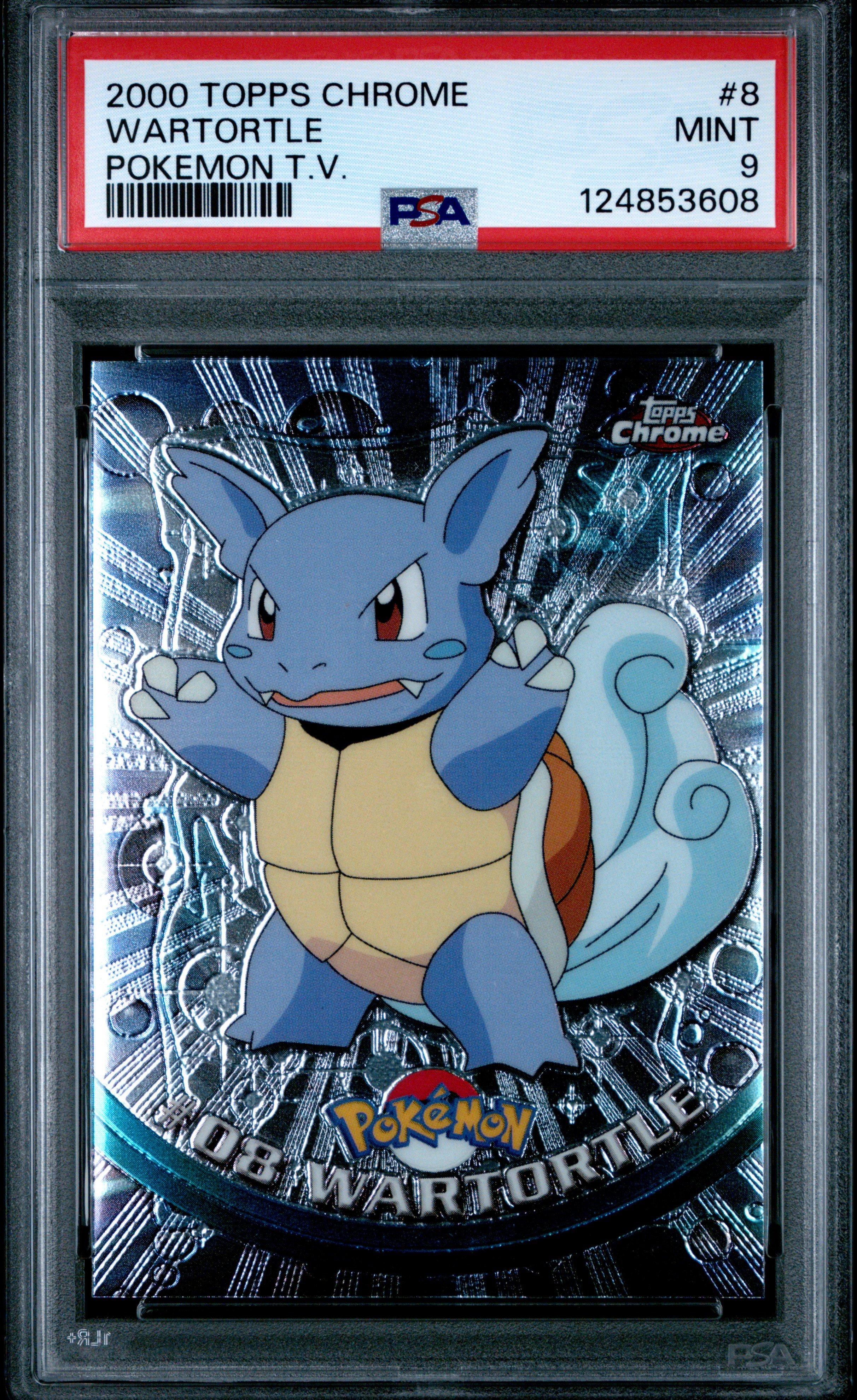 2000 Topps Chrome Pokemon T.v. 8 Wartortle PSA 9 Graded Card
