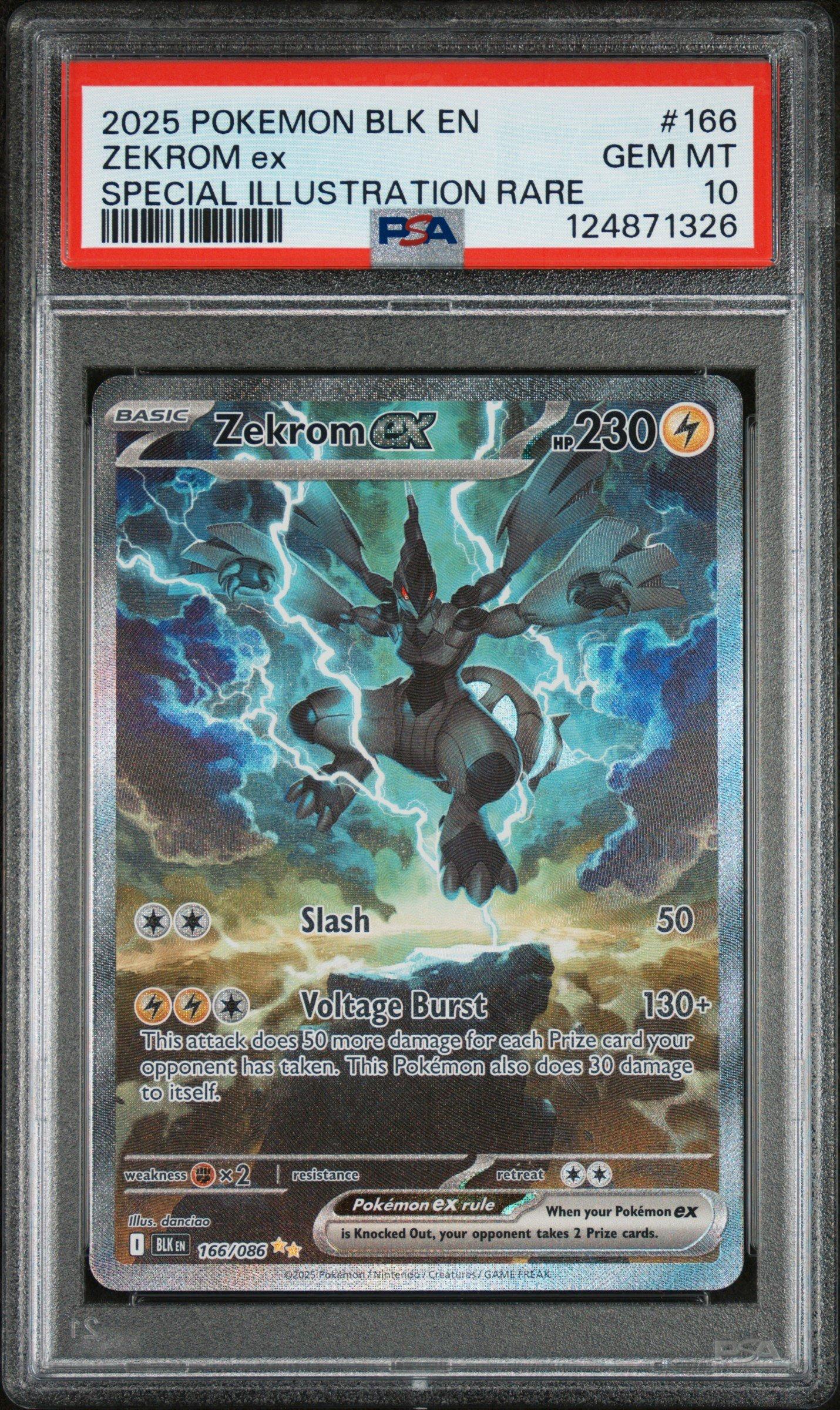2025 Pokemon Blk En-black Bolt 166 Zekrom Ex Special Illustration