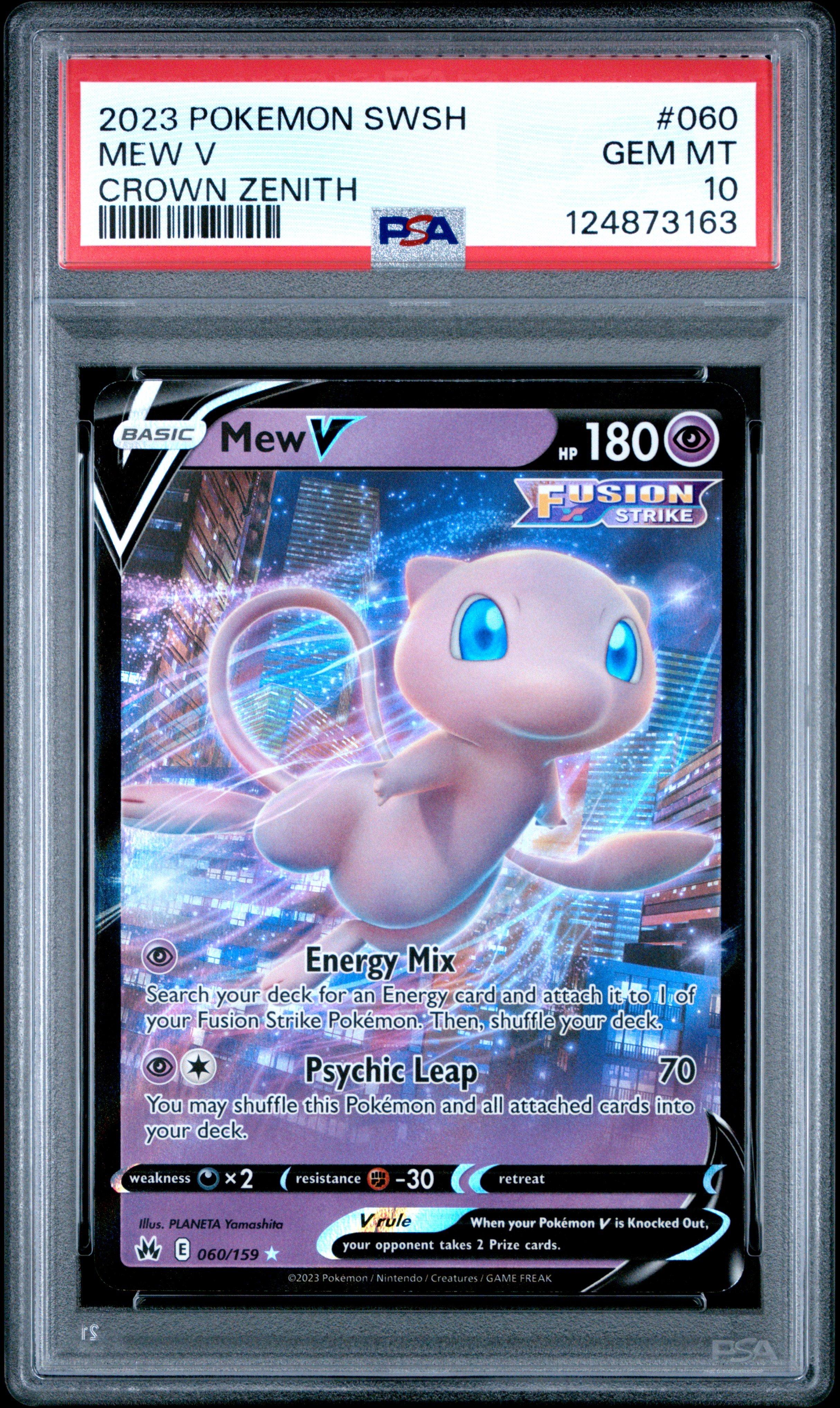 2023 Pokemon Sword And Shield Crown Zenith 060 Mew V PSA 10 Graded