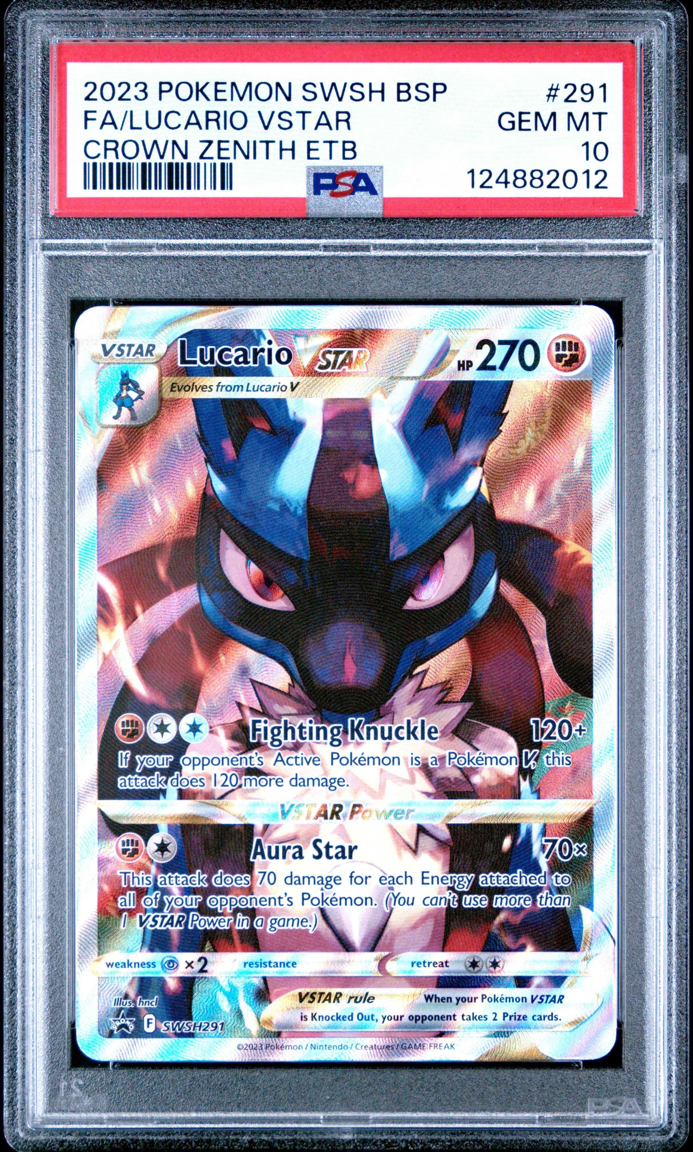 2023 Pokemon Swsh Black Star Promo 291 Full Art/lucario Vstar