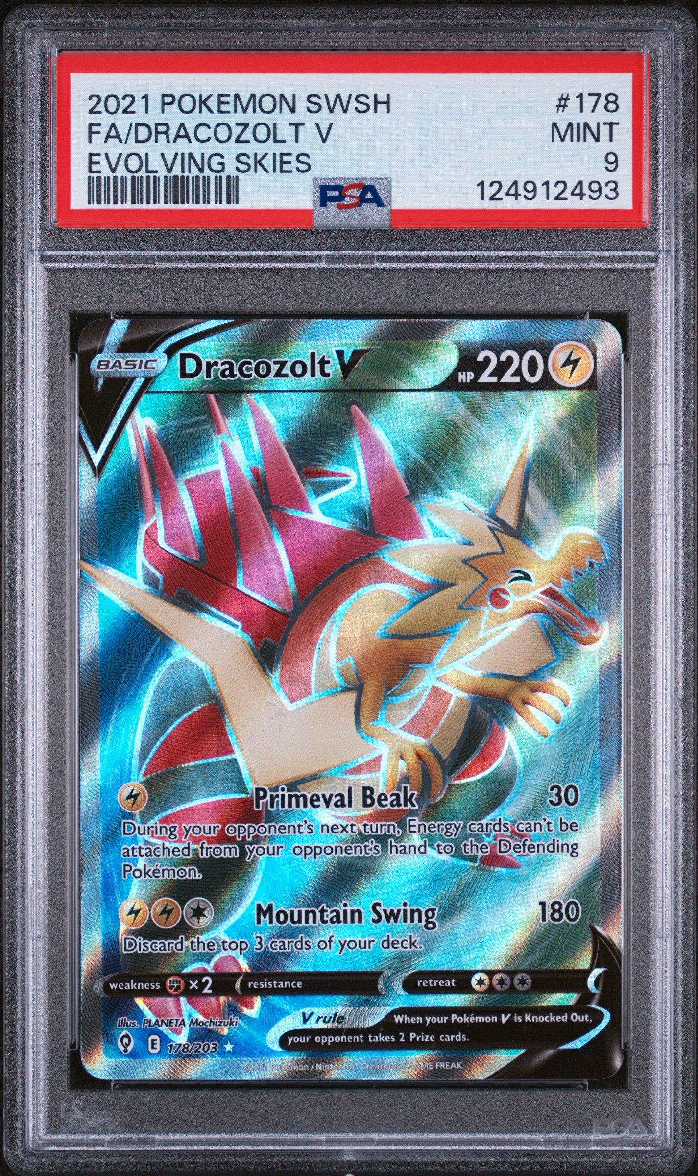 2021 Pokemon Sword & Shield Evolving Skies 178 Full Art/dracozolt V PSA 9