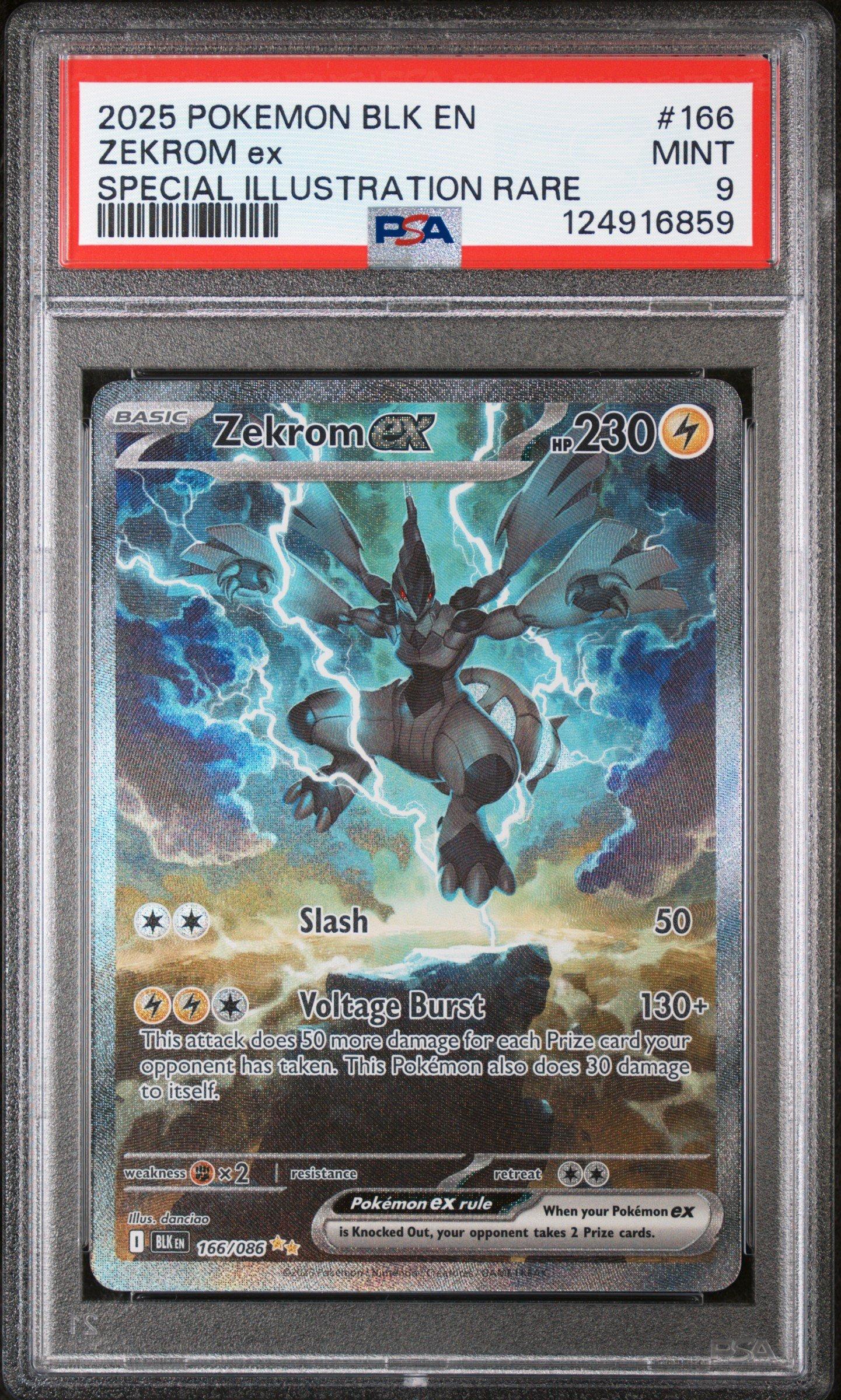 2025 Pokemon Blk En-black Bolt 166 Zekrom Ex Special Illustration