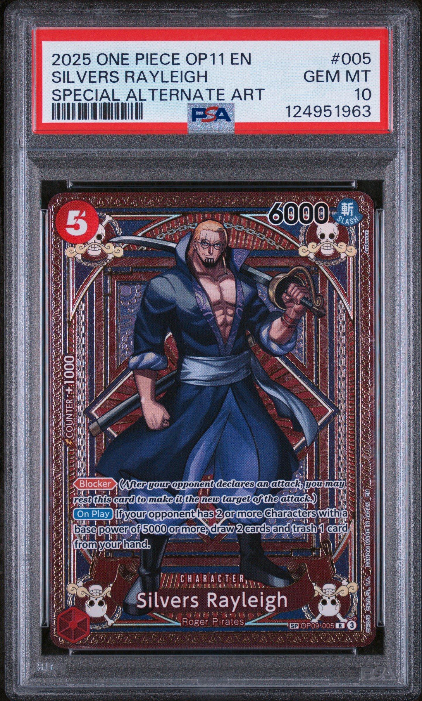 2025 One Piece Op11-a Fist Of Divine Speed 005 Silvers Rayleigh