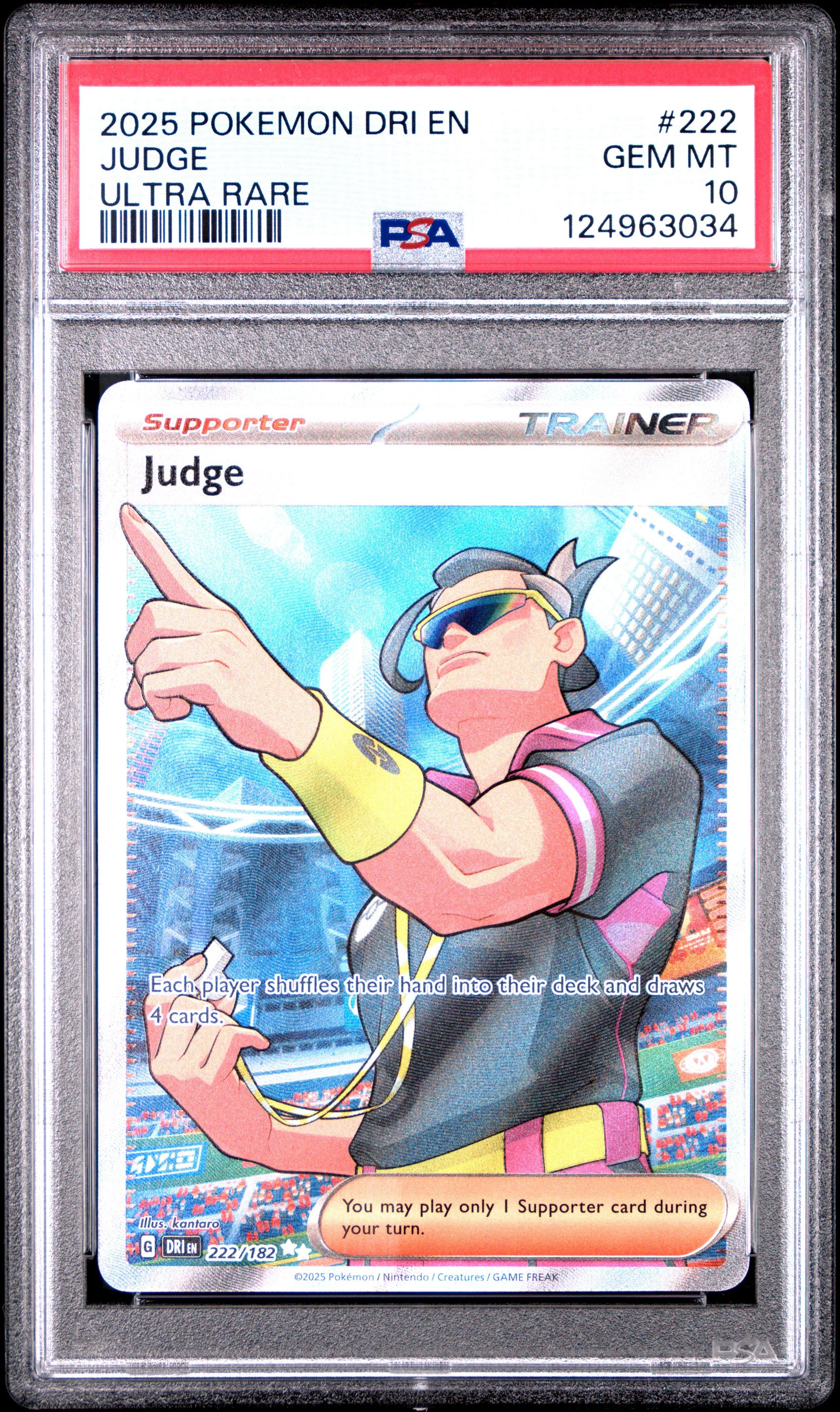 2025 Pokemon Dri En-destined Rivals 222 Judge Ultra Rare PSA 10