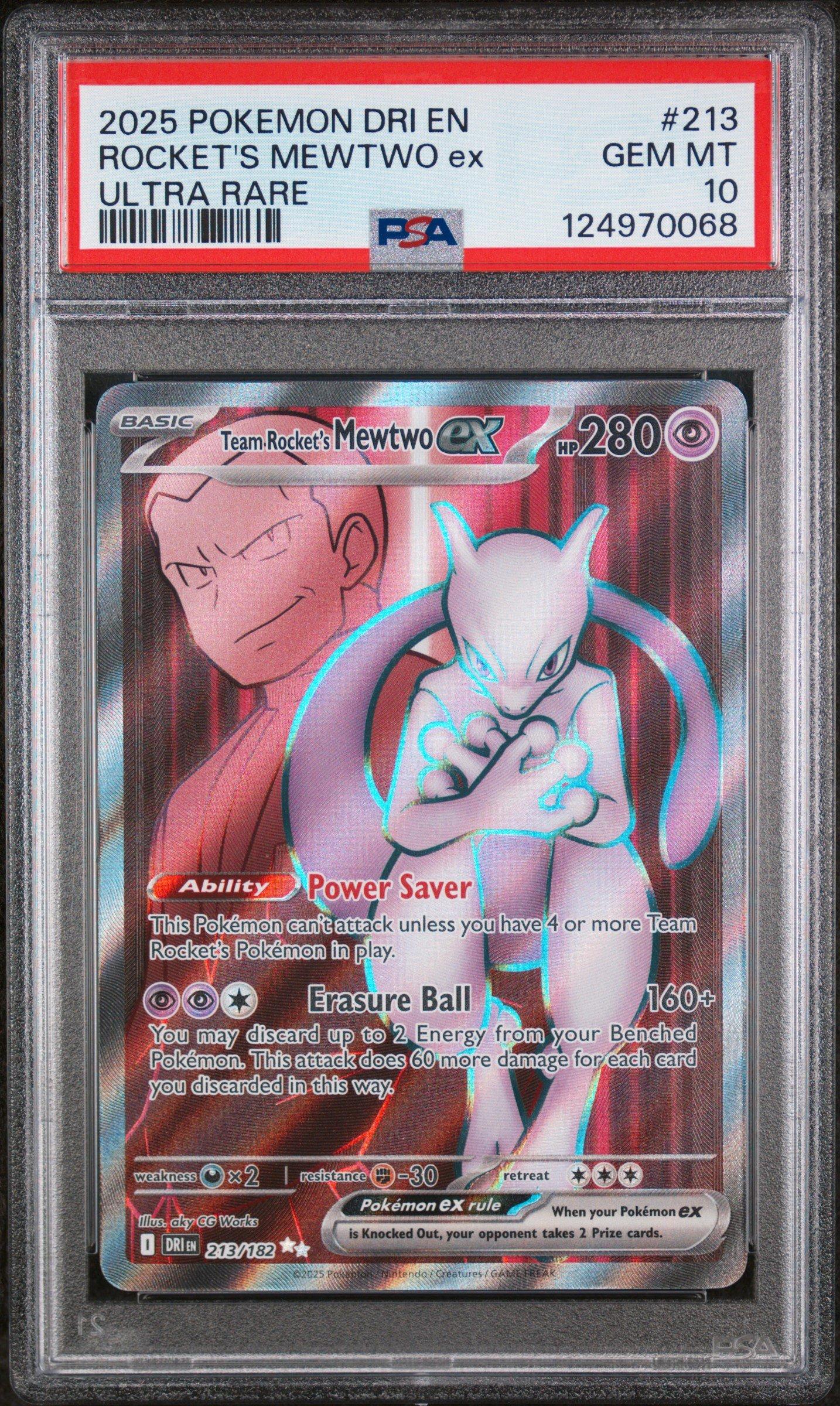 力トレア 2025 Pokemon Dri En-destined Rivals 213 Team Rocket's Mewtwo Ex