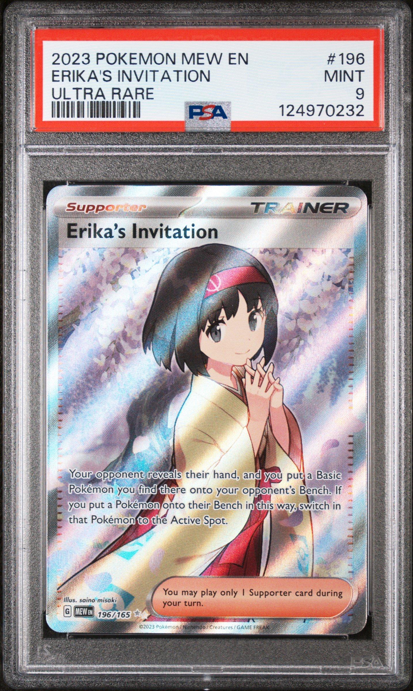 2023 Pokemon Mew En-151 196 Erika's Invitation Ultra Rare PSA 9