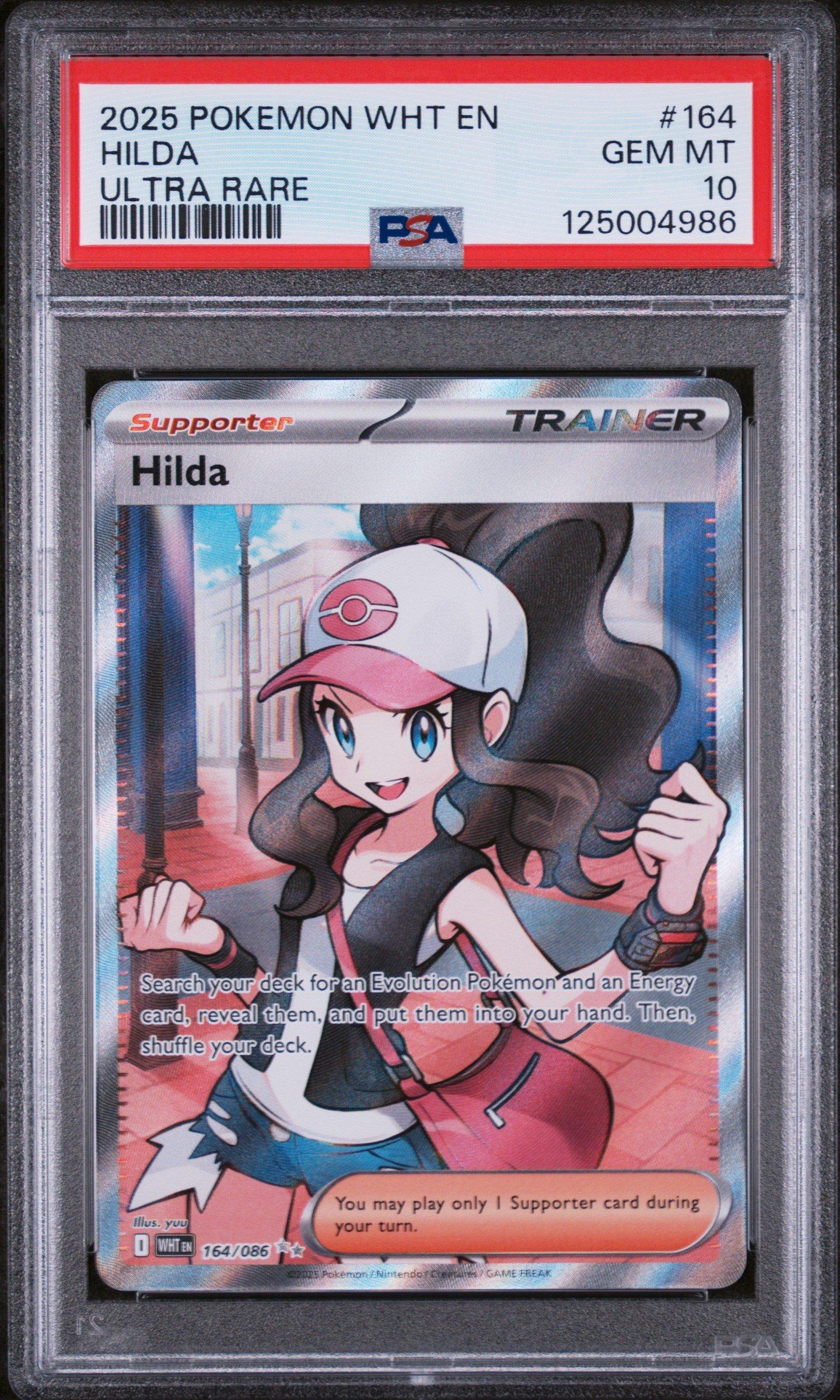 2025 Pokemon Wht En-white Flare 164 Hilda Ultra Rare PSA 10 Graded