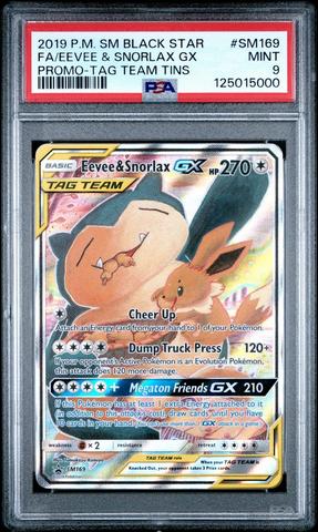 2019 Pokemon Sm Black Star Promo Sm169 Full Art/eevee & Snorlax Gx