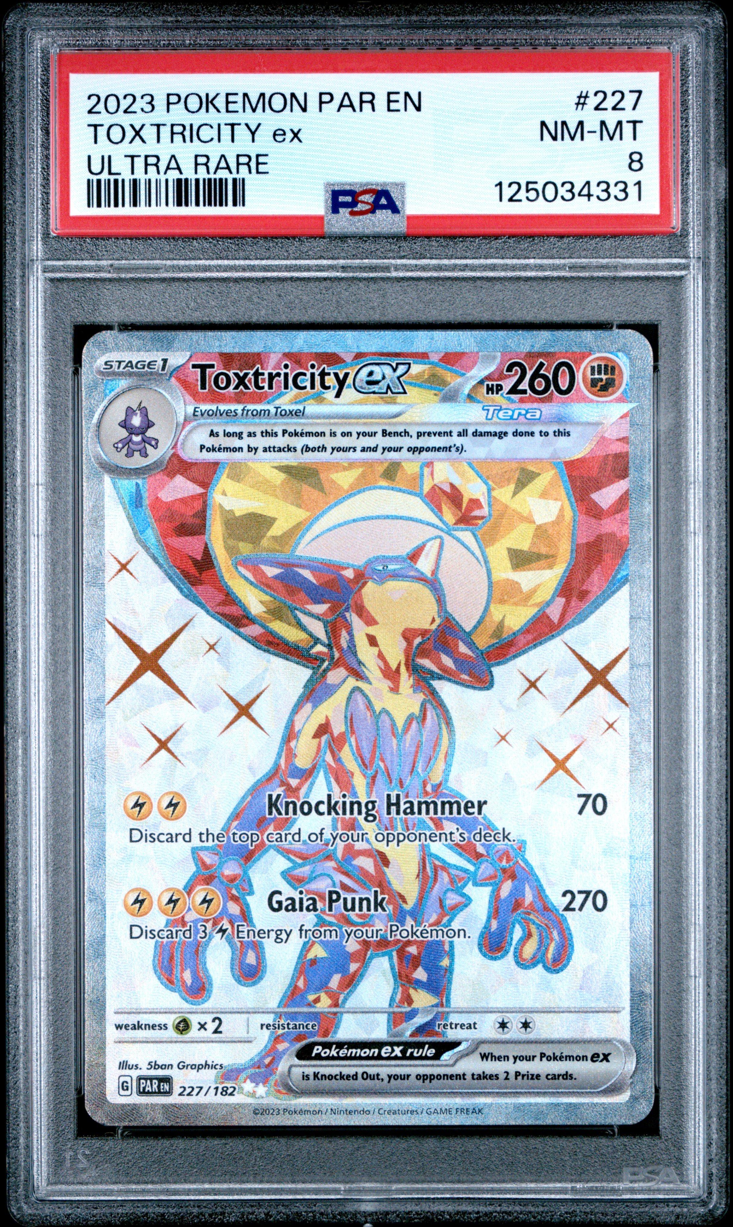 2023 Pokemon Par En-paradox Rift 227 Toxtricity Ex Ultra Rare PSA 8