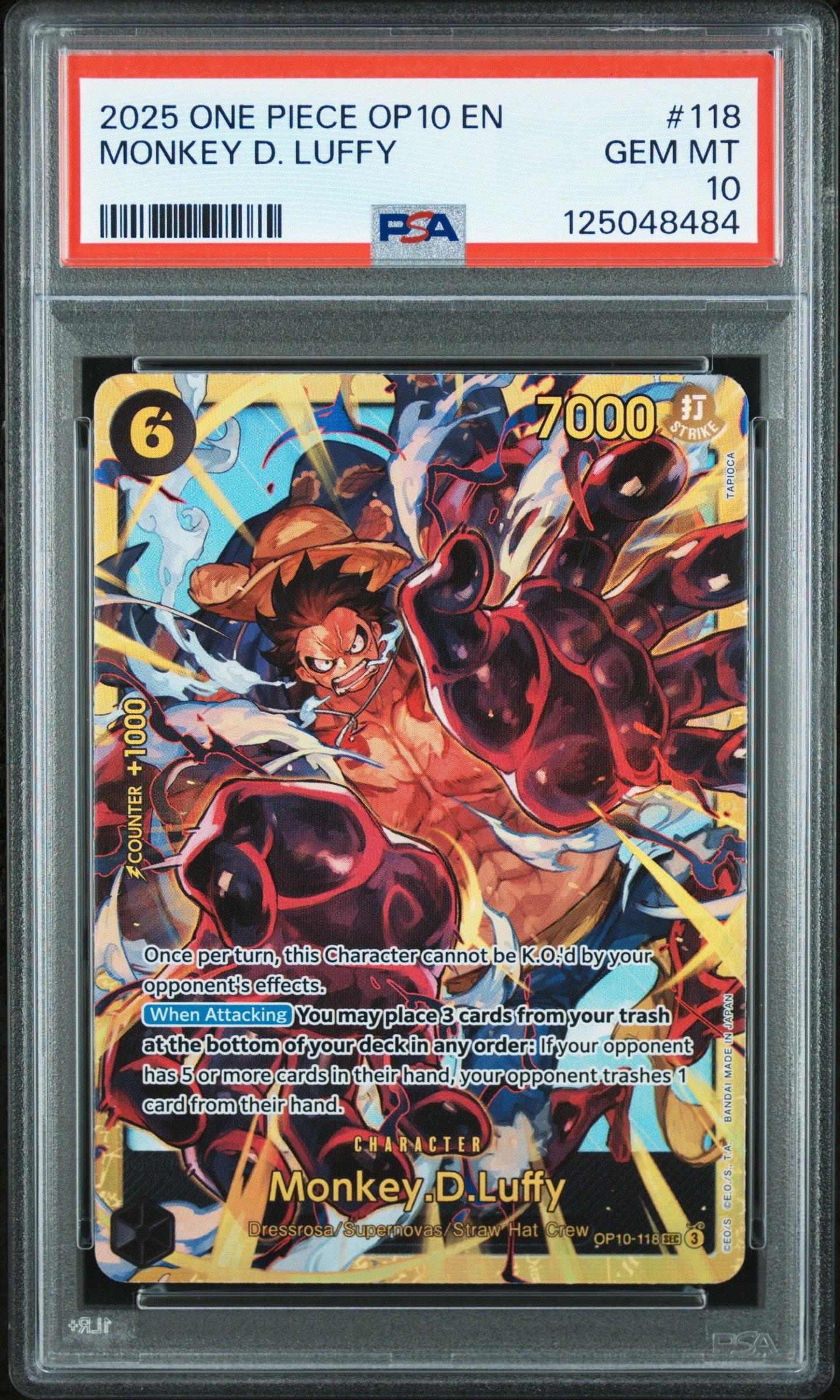2025 One Piece Op10-royal Blood 118 Monkey D. Luffy PSA 10 | GameStop