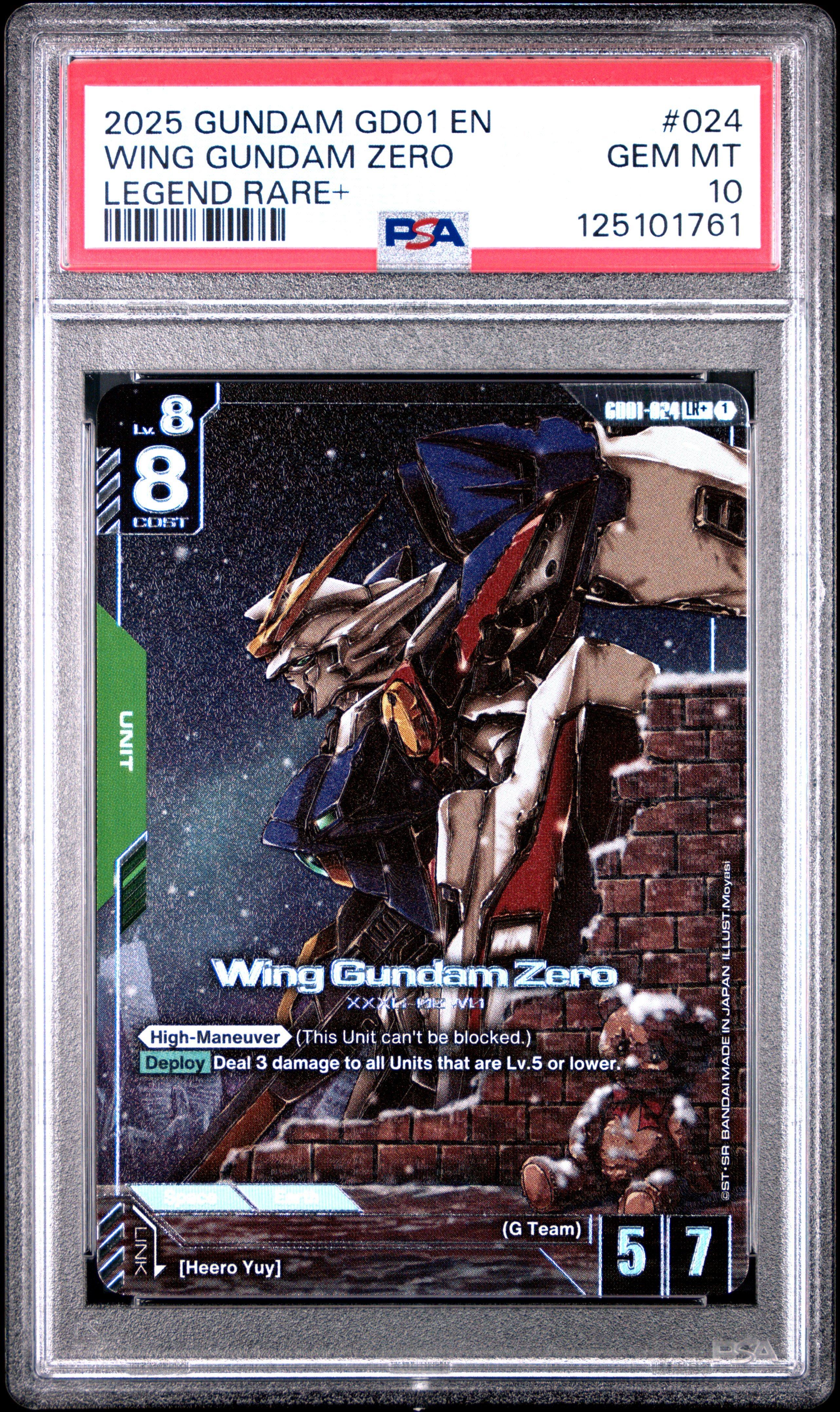 2025 Gundam Newtype Rising 024 Wing Gundam Zero Legend Rare+ PSA