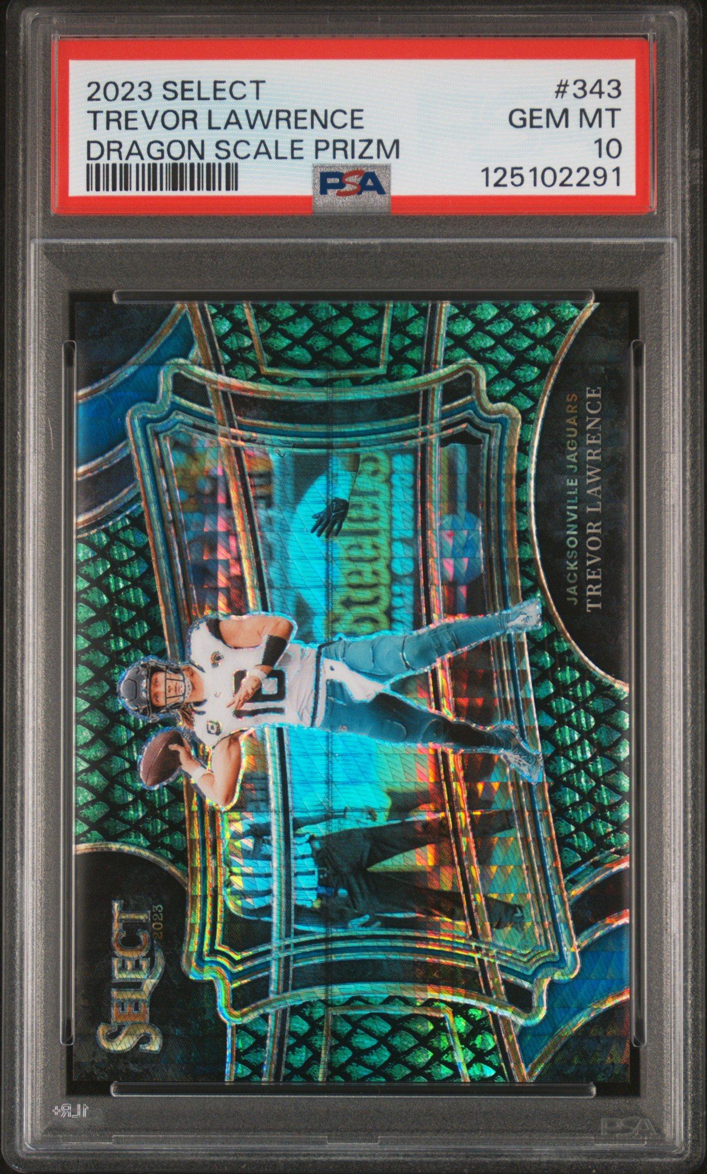 2023 Panini Select 343 Trevor Lawrence Dragon Scale Prizm PSA 10