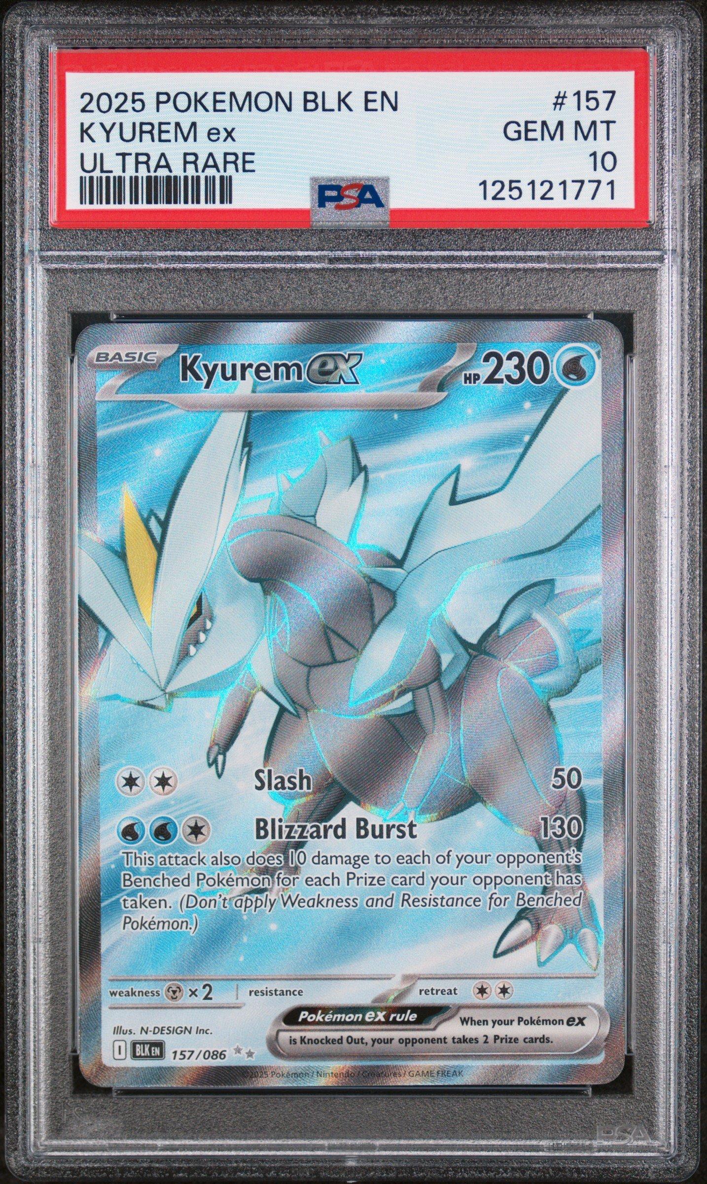 2025 Pokemon Blk En-black Bolt 157 Kyurem Ex Ultra Rare PSA 10