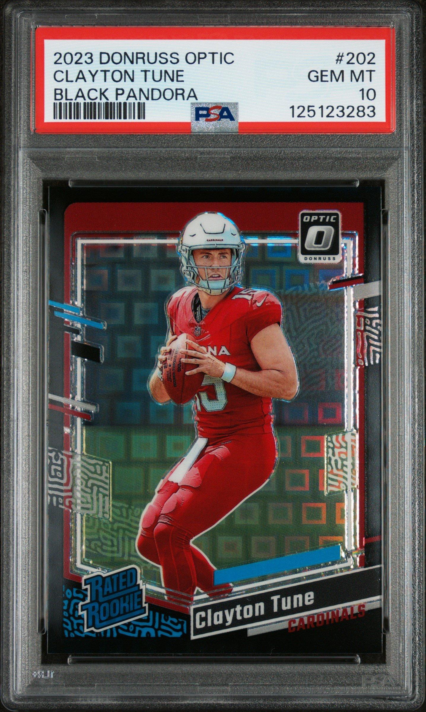 2023 Panini Donruss Optic 202 Clayton Tune Black Pandora PSA 10