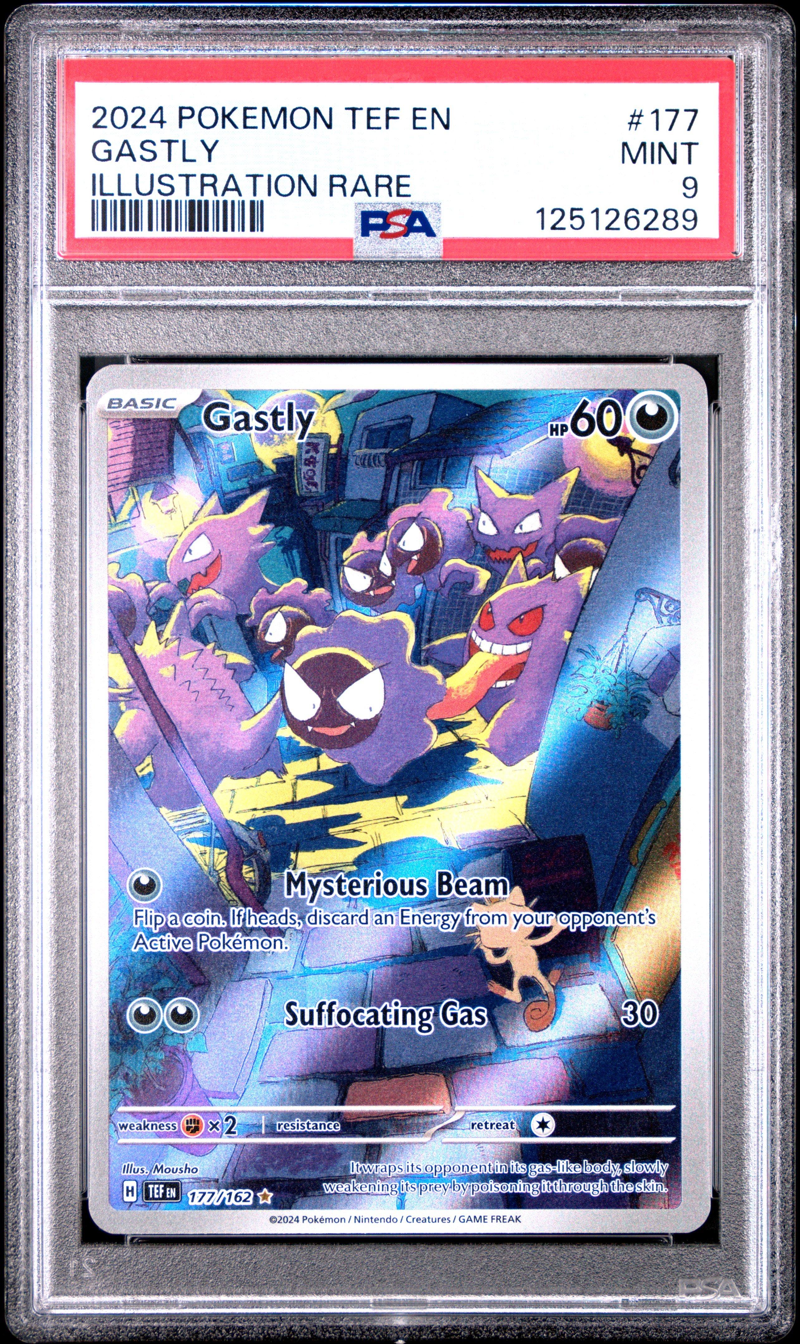 2024 Pokemon Tef En-temporal Forces 177 Gastly Illustration Rare PSA 9  Graded Card | GameStop