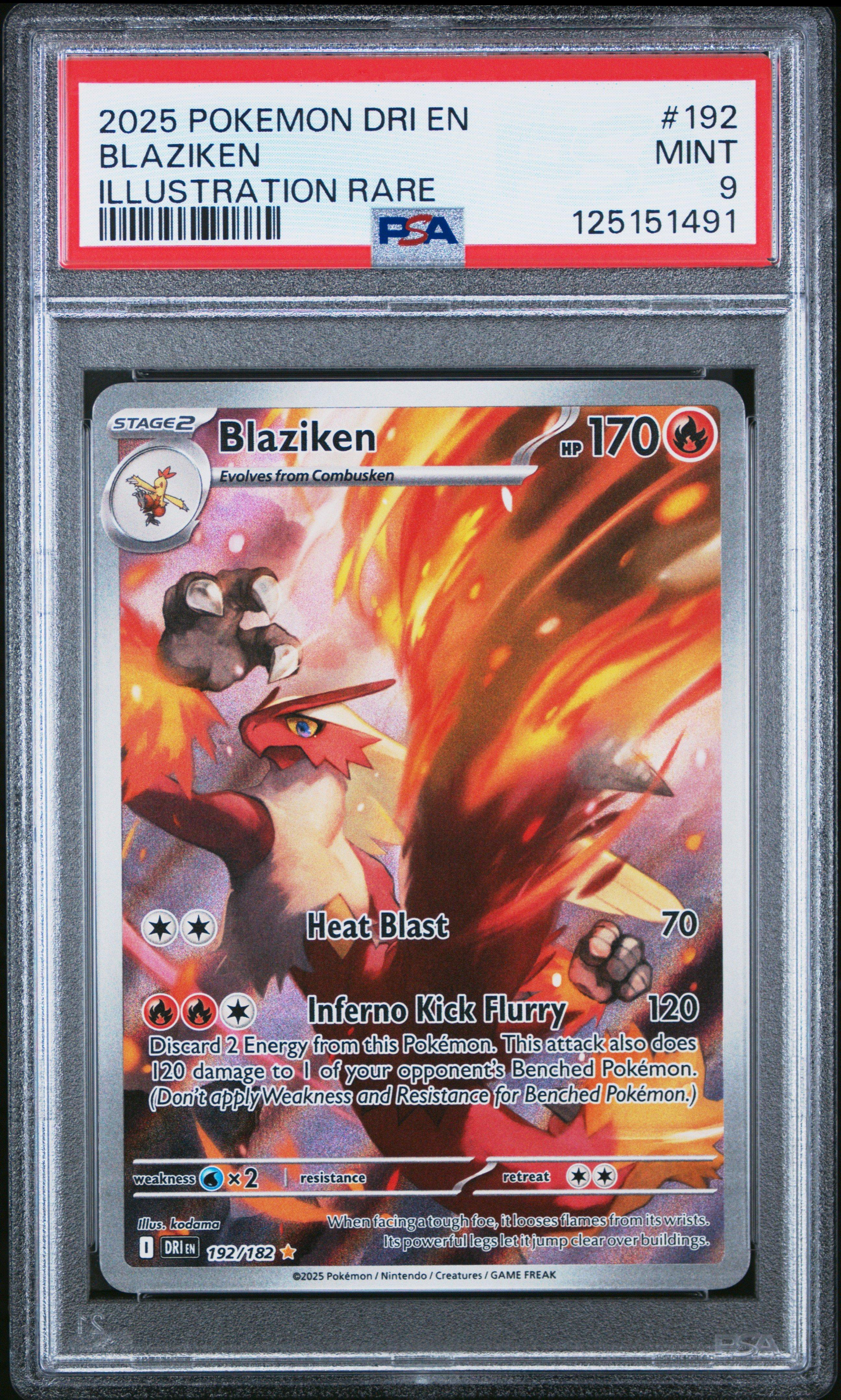 2025 Pokemon Dri En-destined Rivals 192 Blaziken Illustration Rare