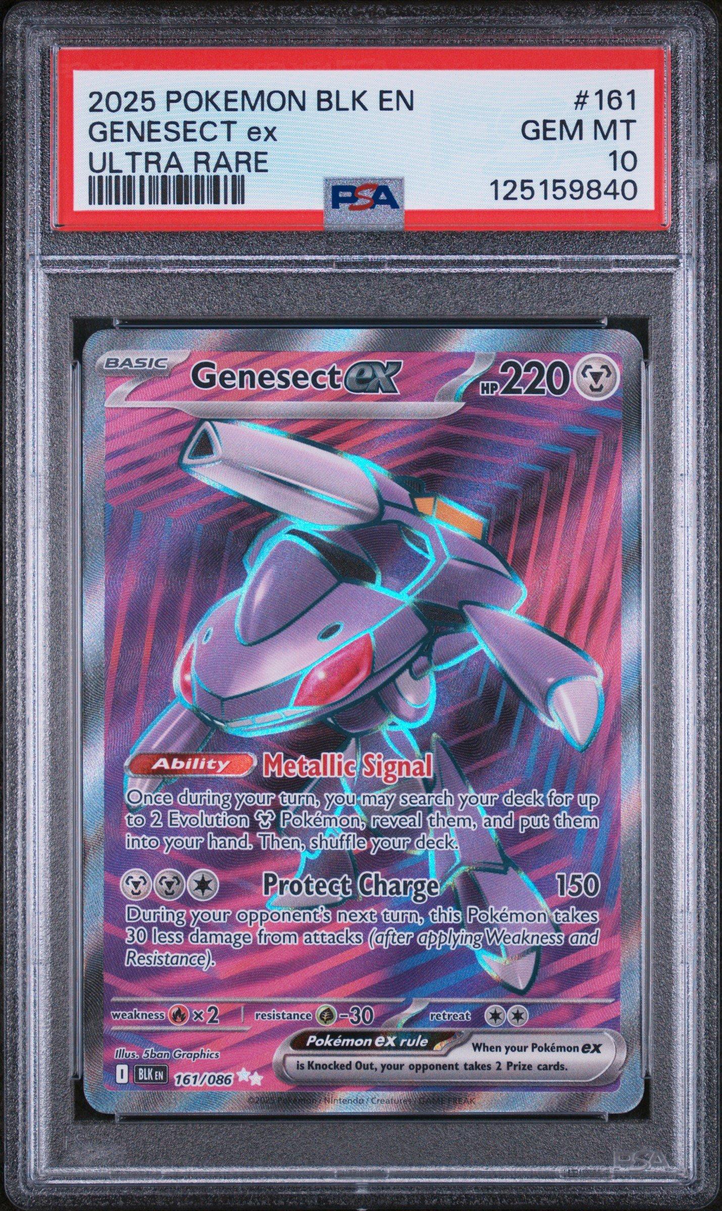 2025 Pokemon Blk En-black Bolt 161 Genesect Ex Ultra Rare PSA 10