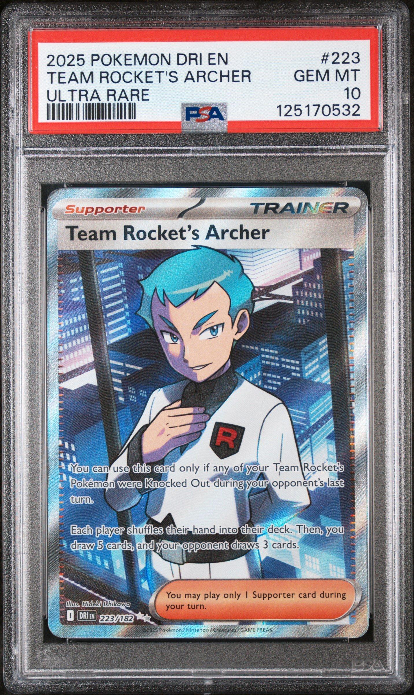2025 Pokemon Dri En-destined Rivals 223 Team Rocket's Archer Ultra