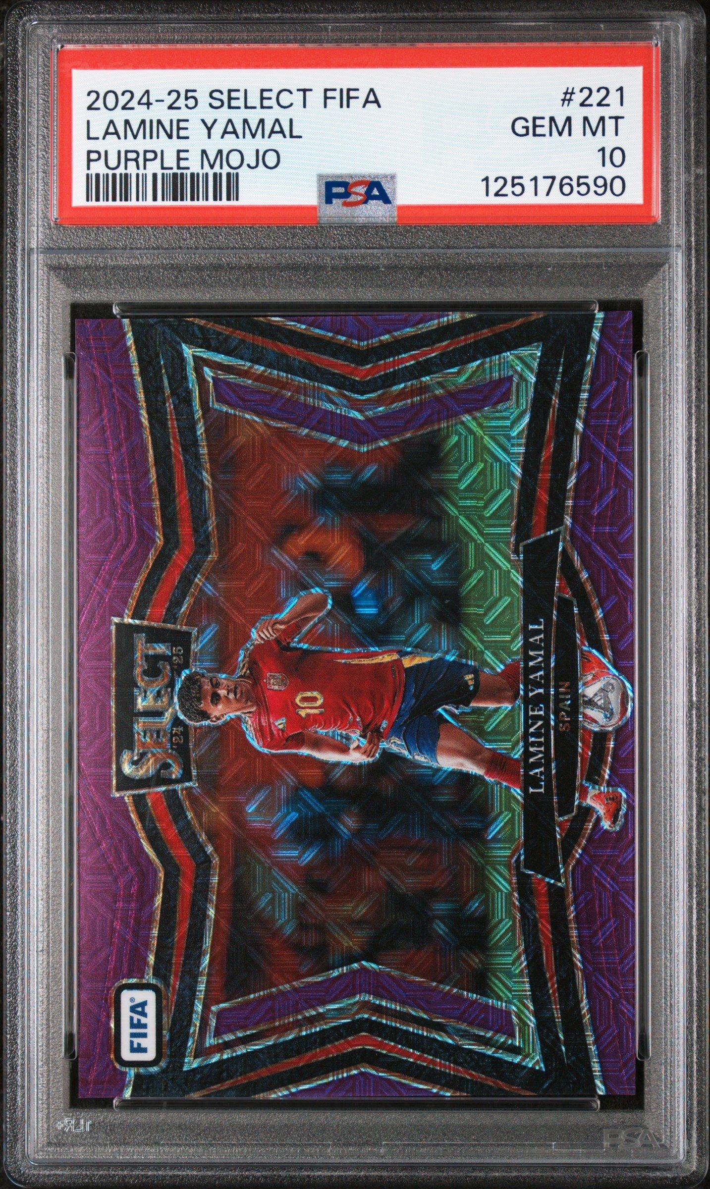 2024-25 Panini Select Fifa 221 Lamine Yamal Purple Mojo PSA 10