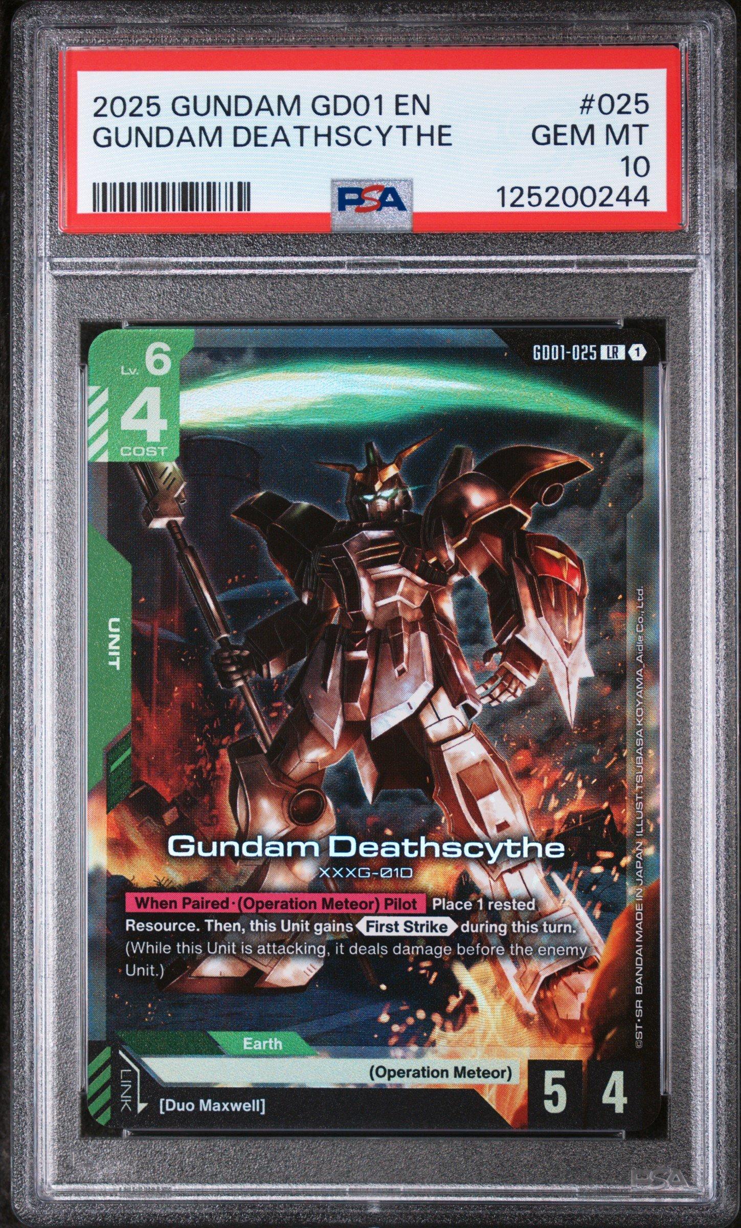 2025 Gundam Newtype Rising 025 Gundam Deathscythe PSA 10 Graded