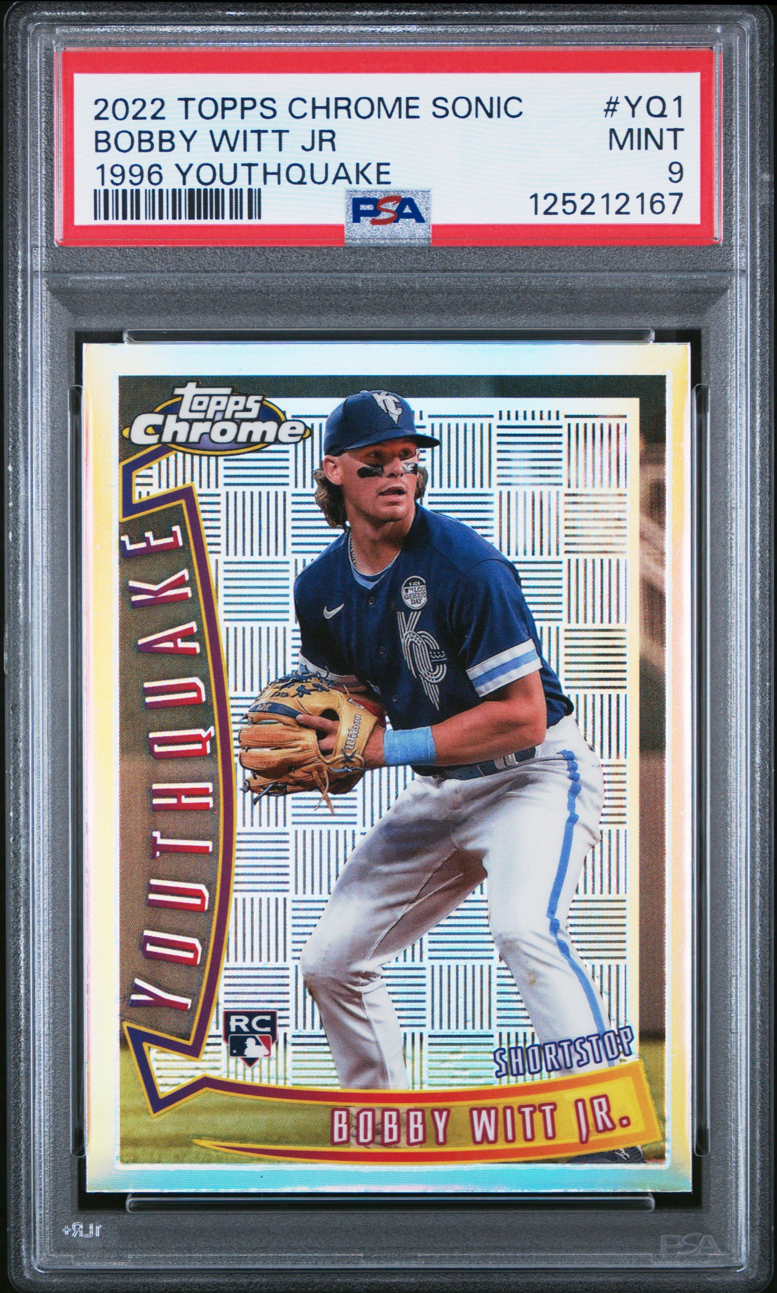 2022 Topps Chrome Sonic 1996 Youthquake Yq1 Bobby Witt Jr PSA 9