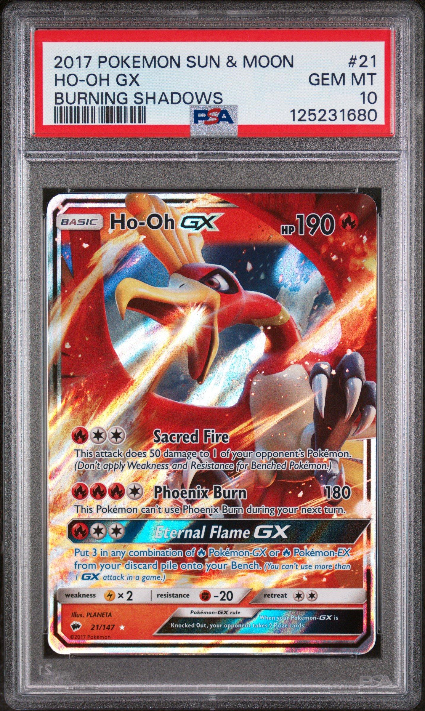 2017 Pokemon Sun & Moon Burning Shadows 21 Ho-oh Gx PSA 10 Graded Card |  GameStop