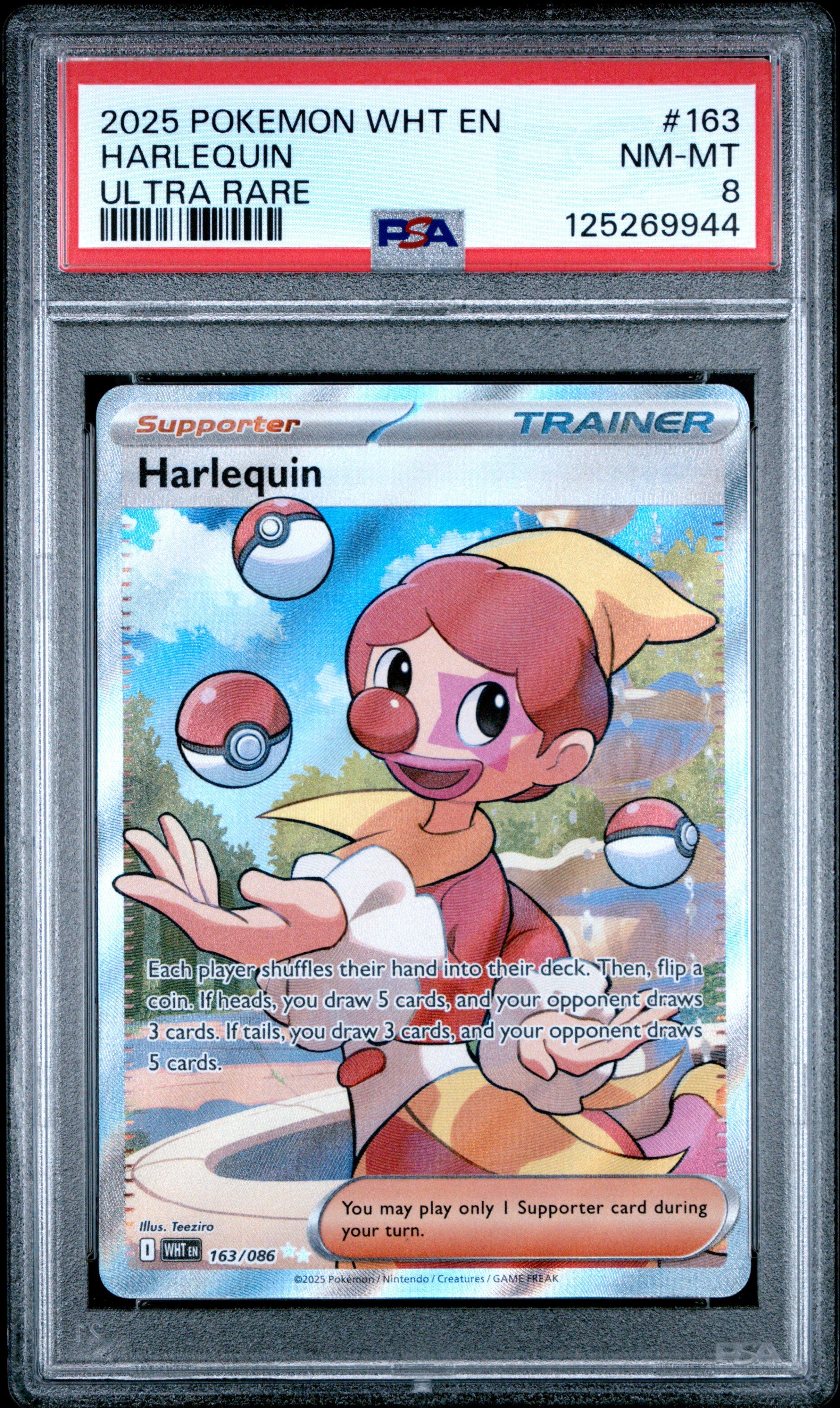 2025 Pokemon Wht En-white Flare 163 Harlequin Ultra Rare PSA 8 Graded Card  | GameStop