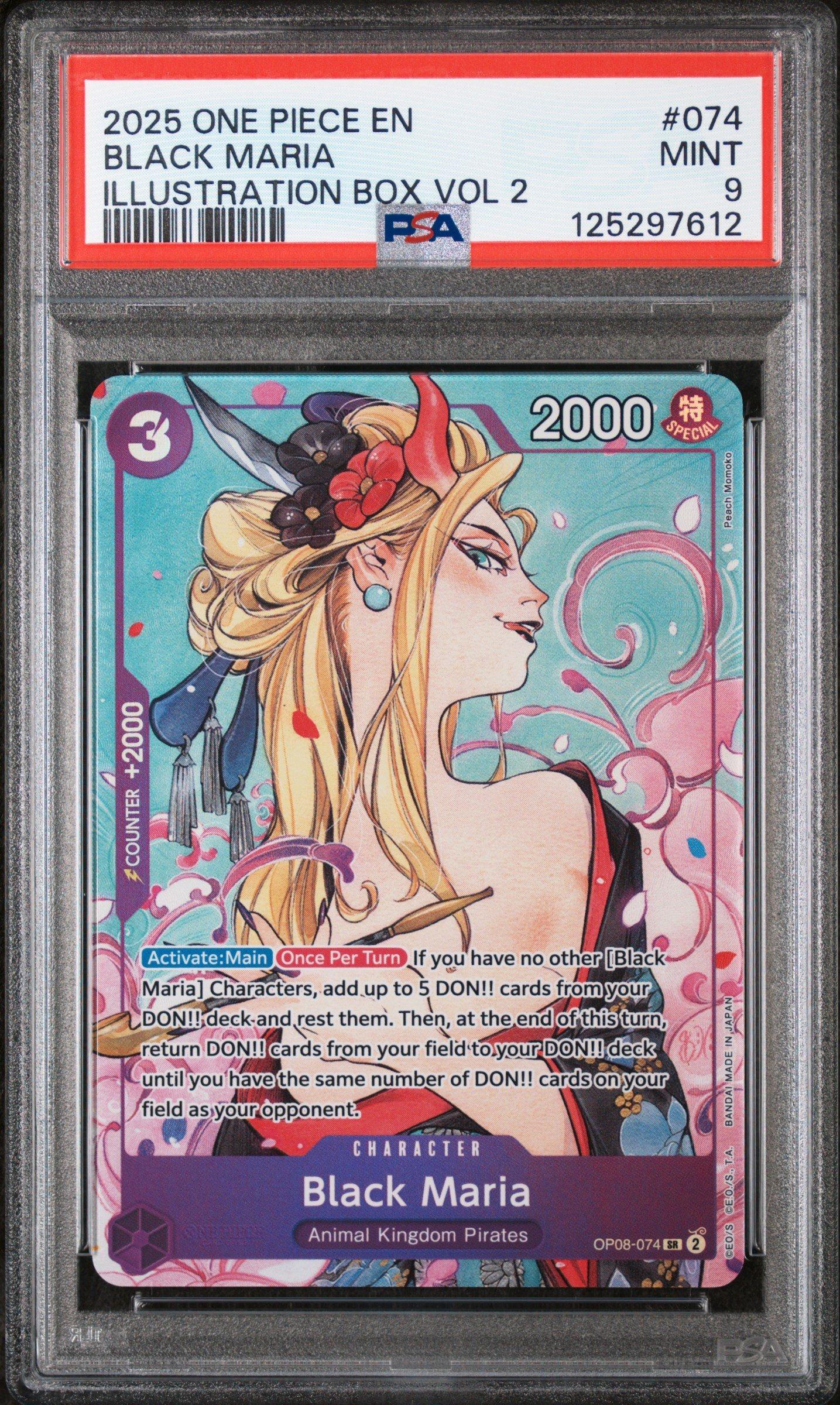 2025 One Piece Promos 074 Black Maria Illustration Box Vol.2 PSA 9