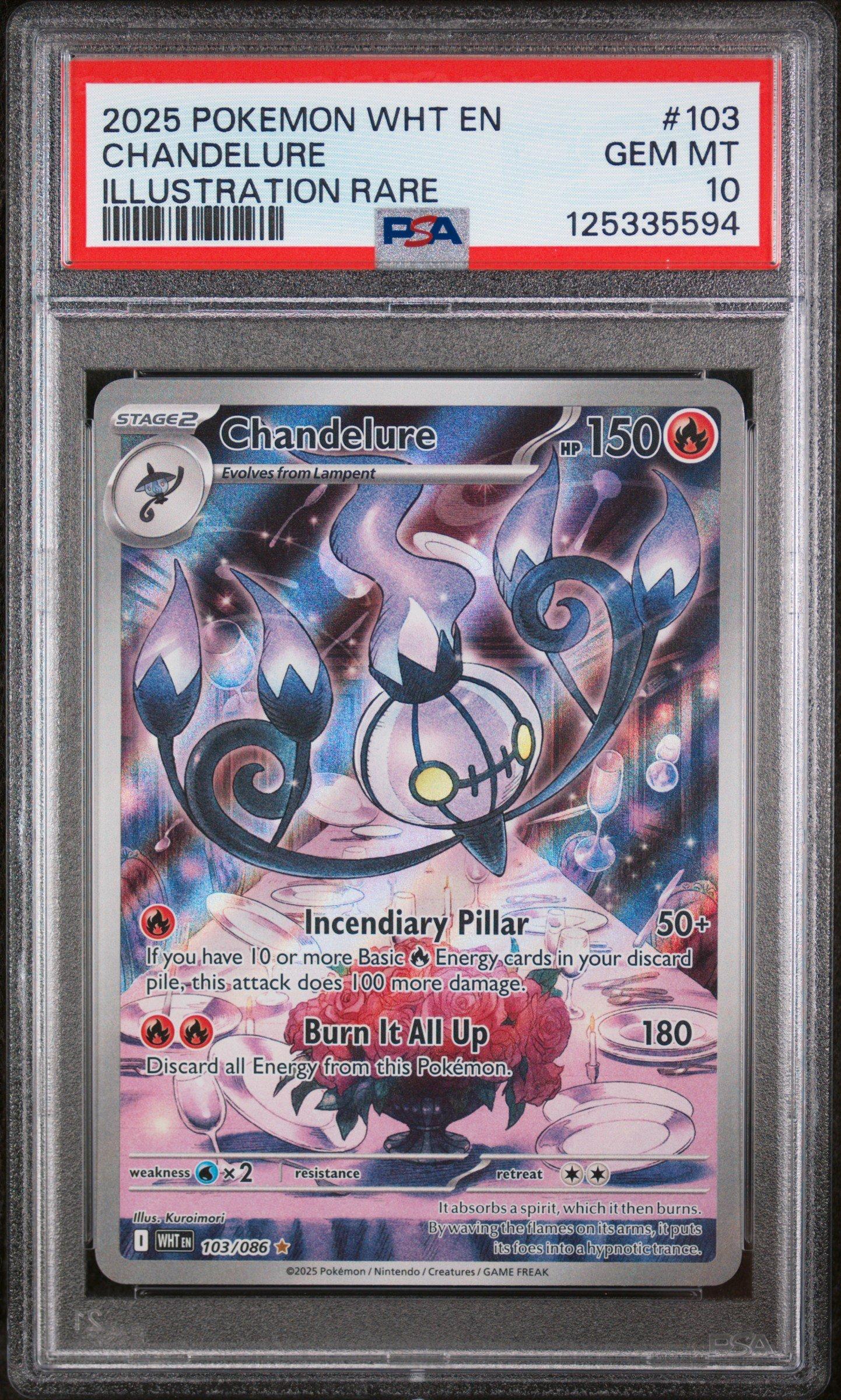 2025 Pokemon Wht En-white Flare 103 Chandelure Illustration Rare