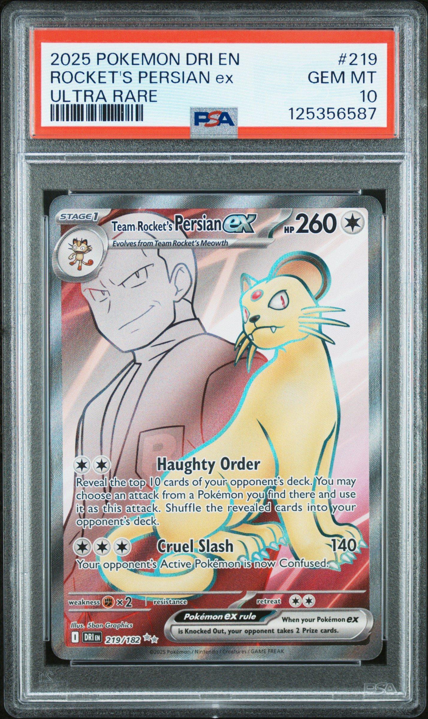 2025 Pokemon Dri En-destined Rivals 219 Team Rocket's Persian Ex