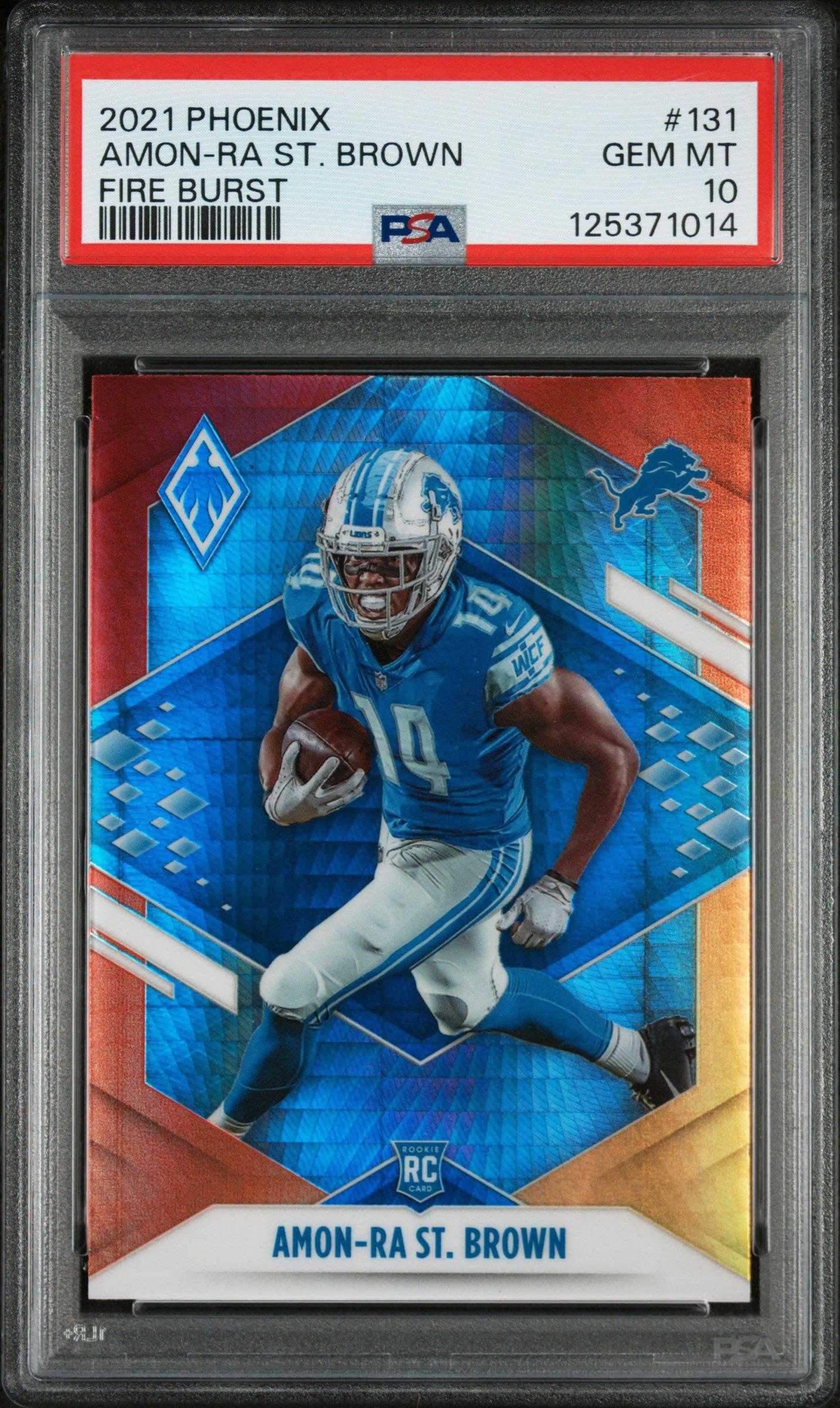2021 Panini Phoenix 131 Amon-ra St. Brown Fire Burst PSA 10 Graded