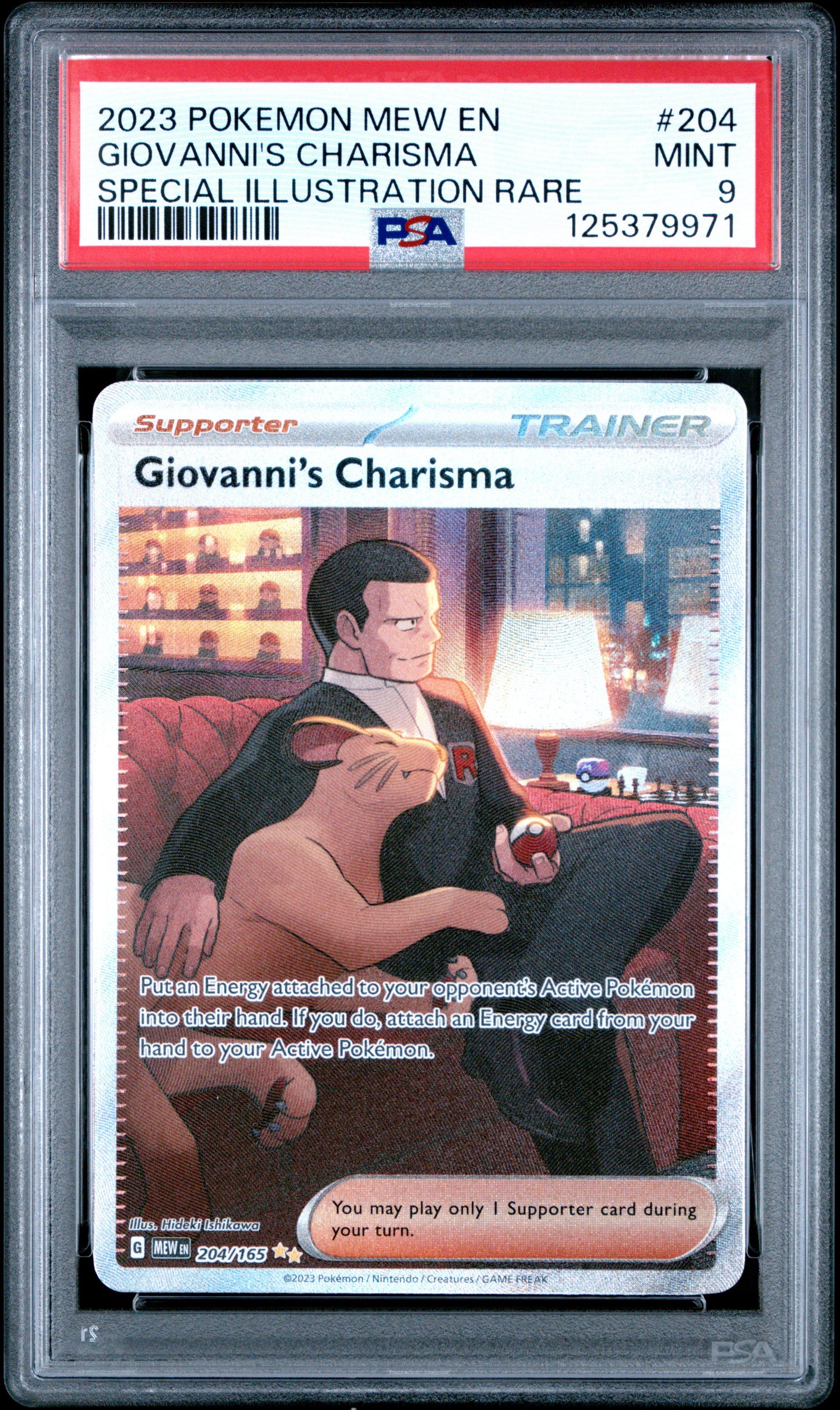 2023 Pokemon Mew En-151 204 Giovanni's Charisma Special Illustration Rare  PSA 9 Graded Card | GameStop