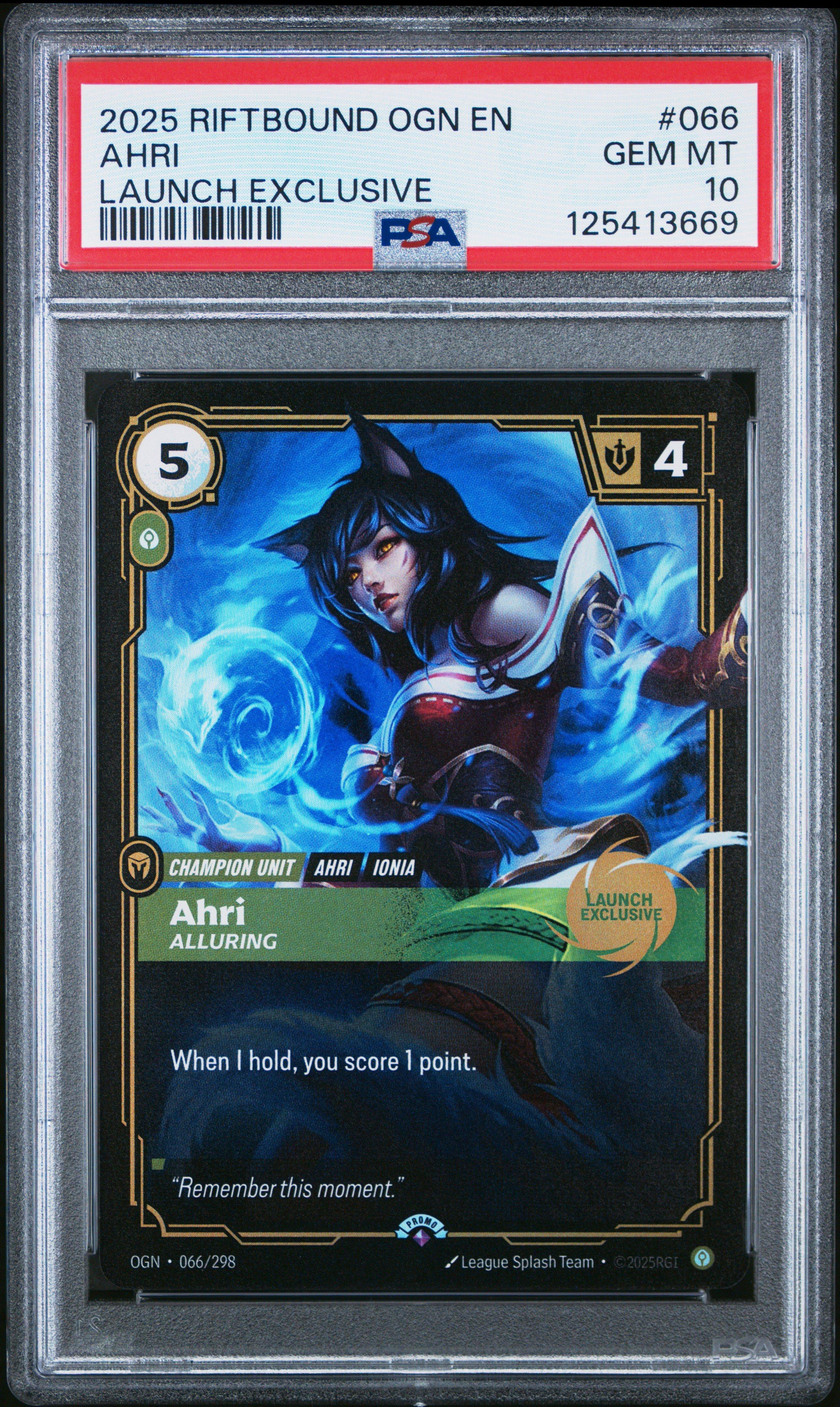 2025 Riftbound: League Of Legends Origins 066 Ahri - Alluring Launch  Exclusive PSA 10 Graded Card | GameStop