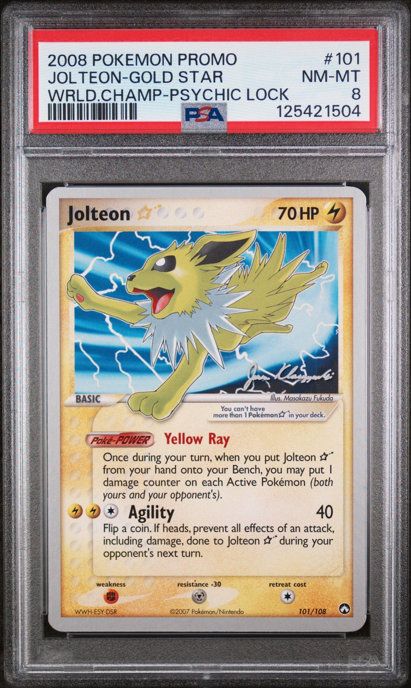 スイクン☆　ゴールドスター psa9 2008 Pokemon World Championships Promo 101 Jolteon-gold Star